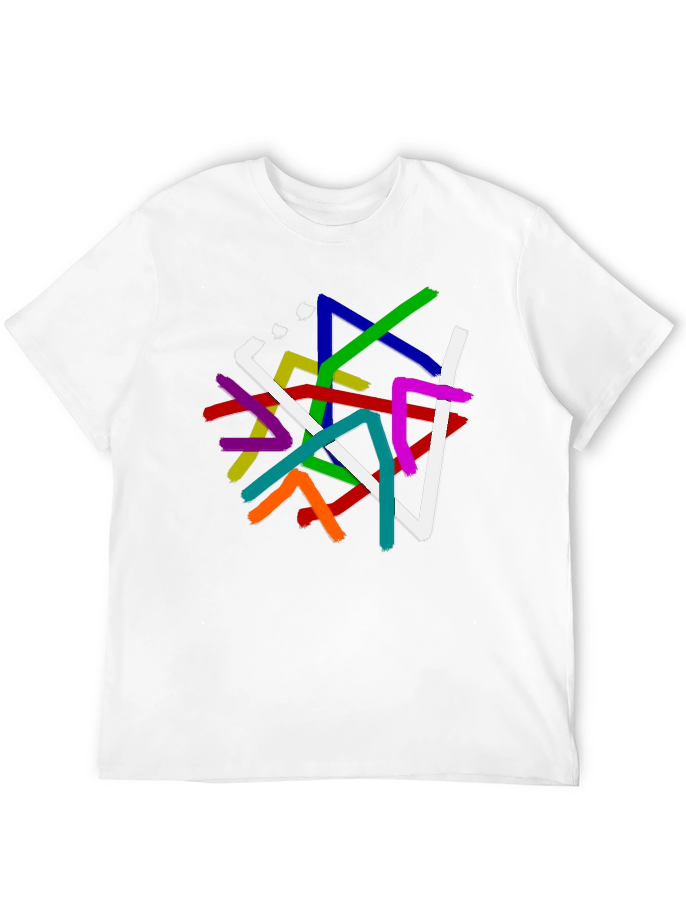 Abstract Line Art Graphic Print Black T-Shirt