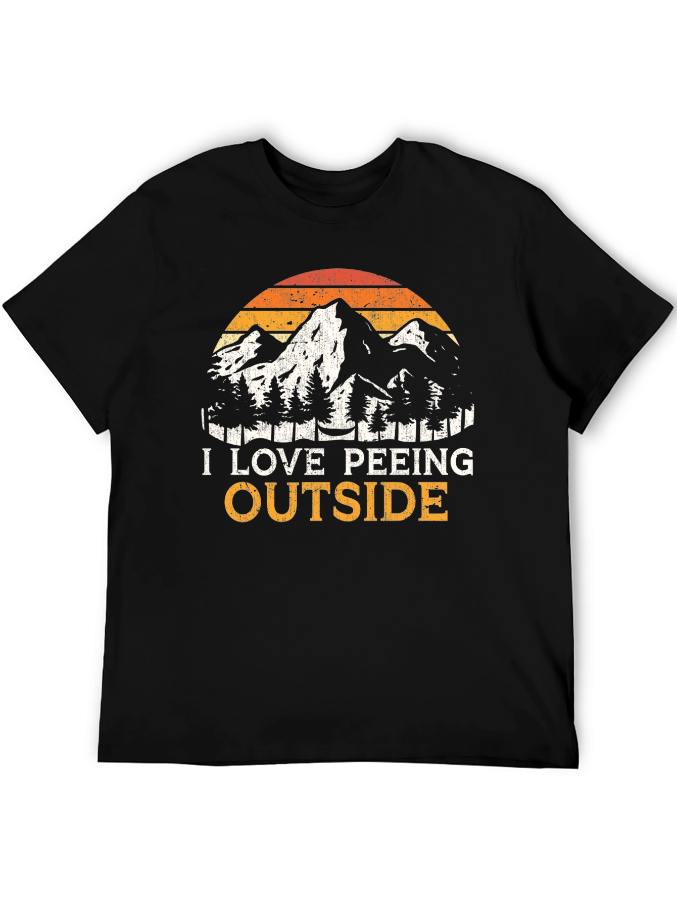 I Love Peeing Outside Black T-Shirt