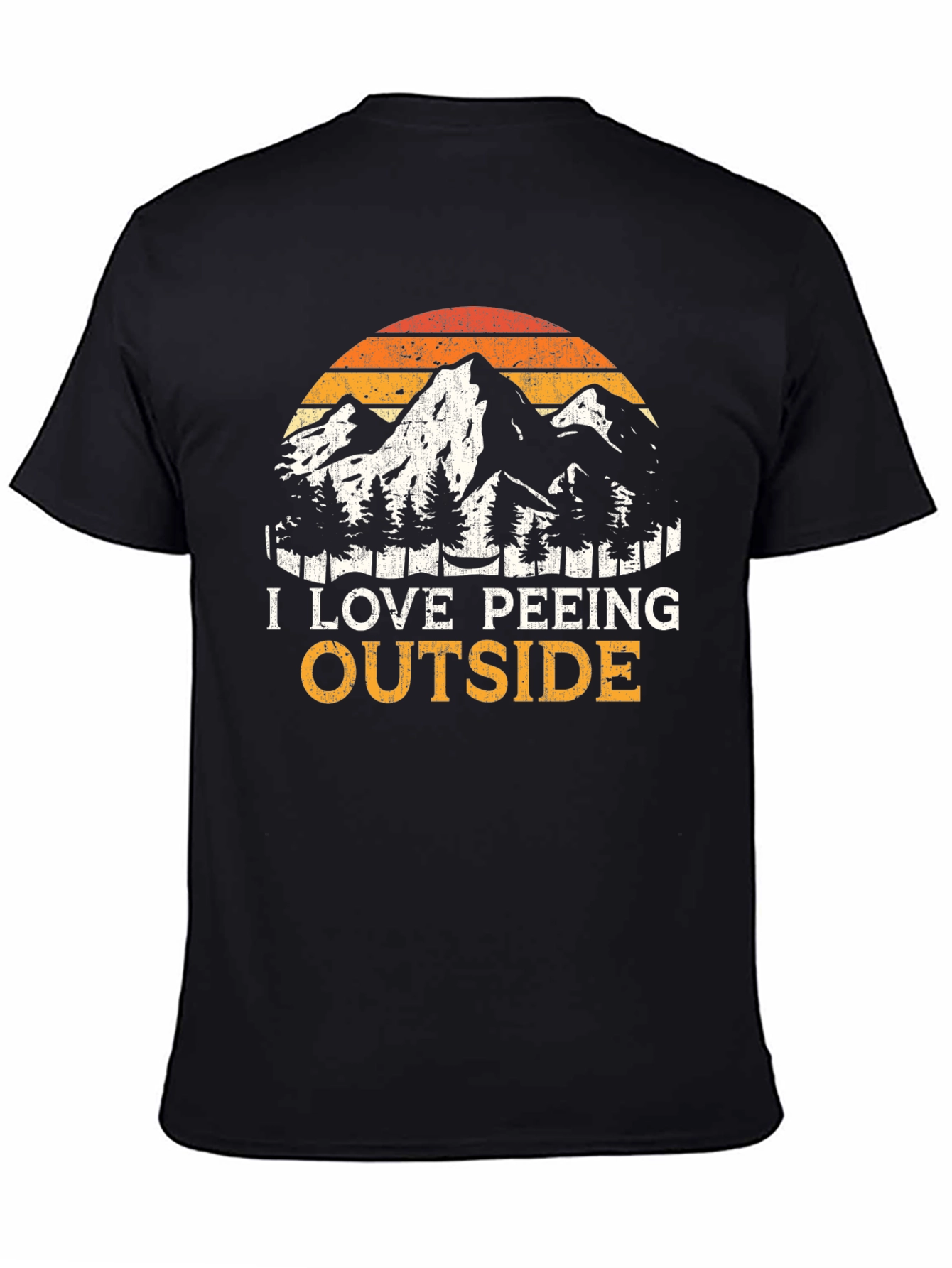 I Love Peeing Outside Black T-Shirt