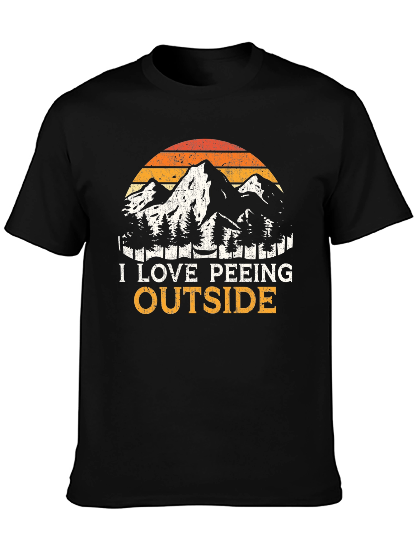 I Love Peeing Outside Black T-Shirt