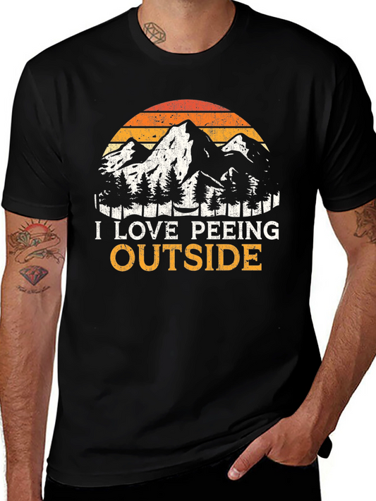 I Love Peeing Outside Black T-Shirt