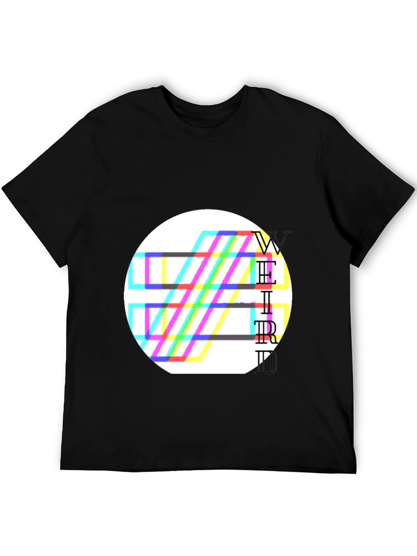 Weird Graphic Tee - Black Cotton Blend T-Shirt