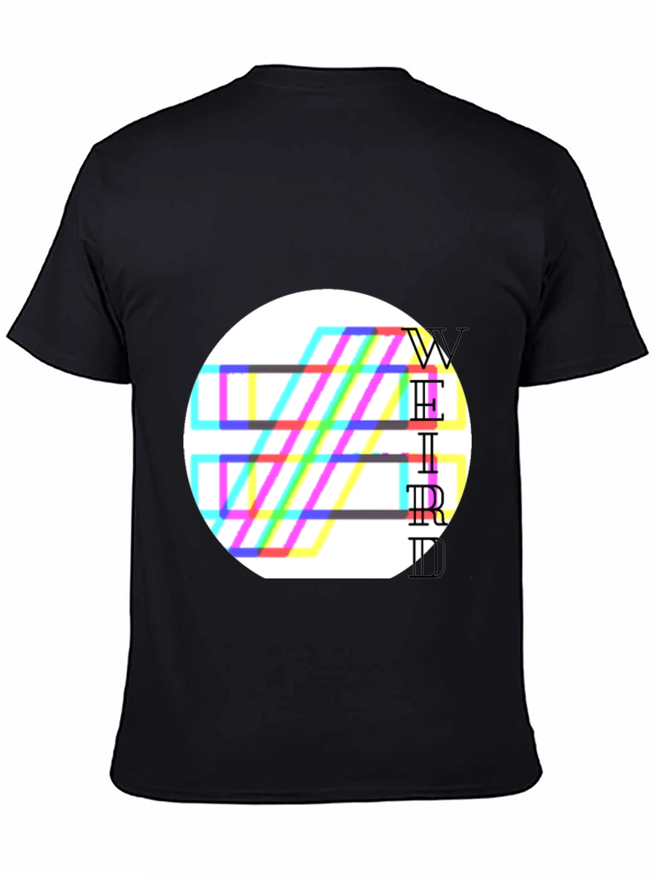 Weird Graphic Tee - Black Cotton Blend T-Shirt