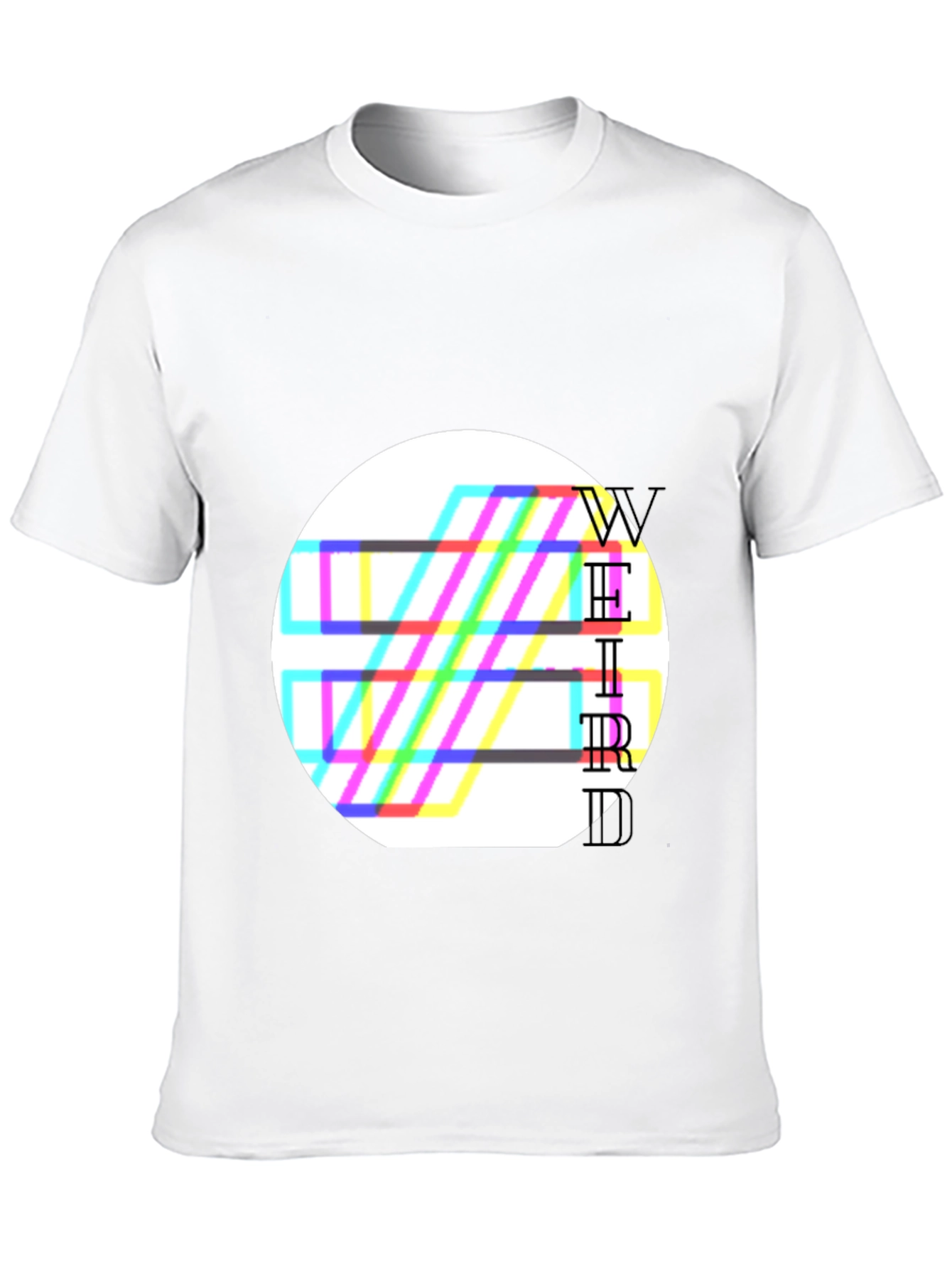 Weird Graphic Tee - Black Cotton Blend T-Shirt