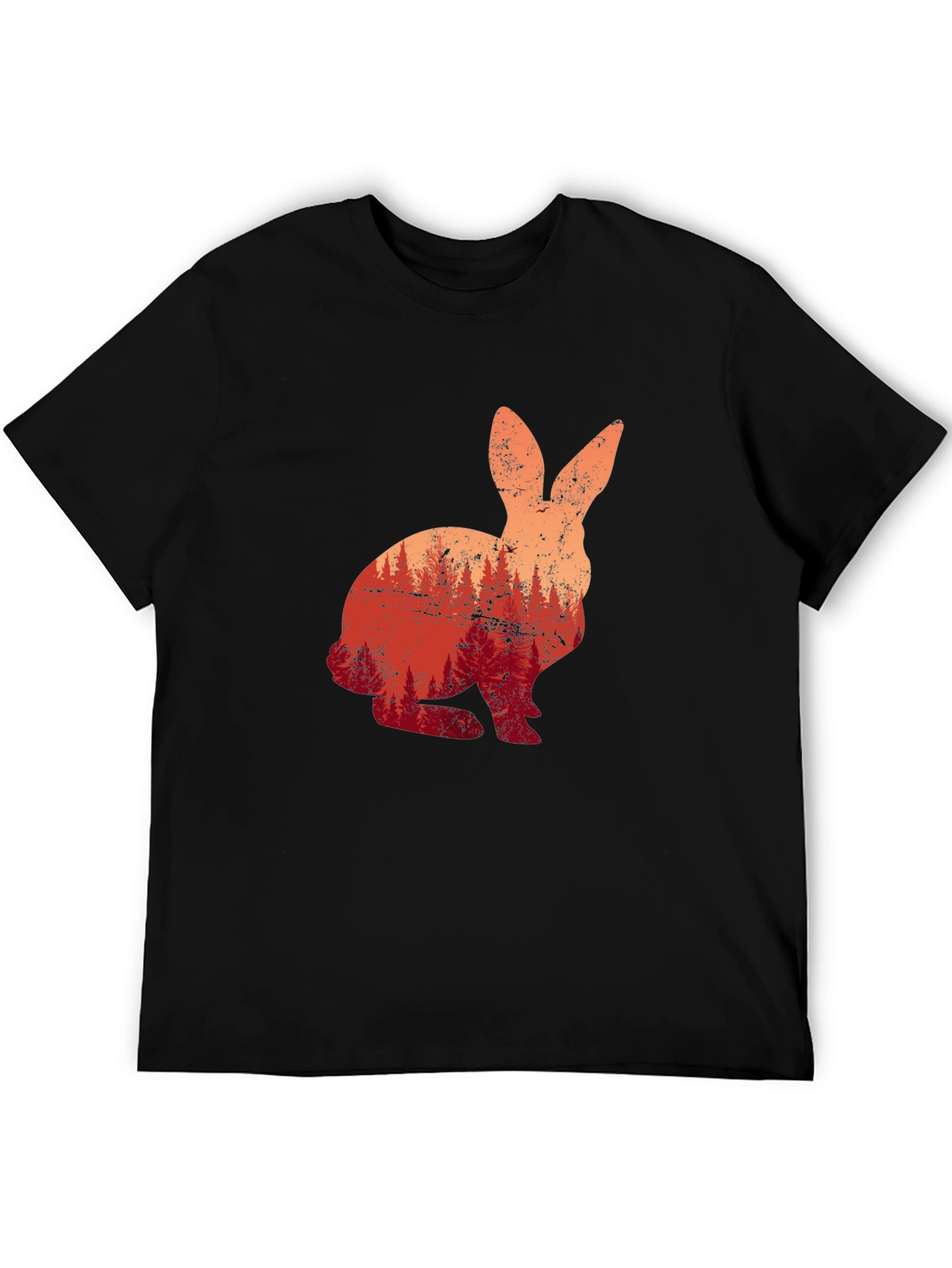 Nature Bunny Black T-Shirt - Unique Graphic Tee