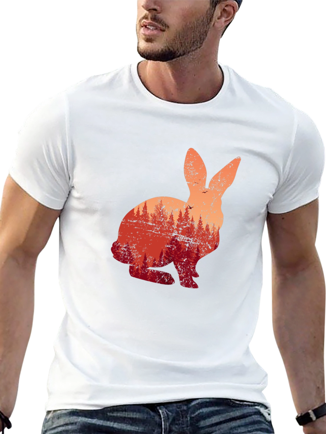Nature Bunny Black T-Shirt - Unique Graphic Tee