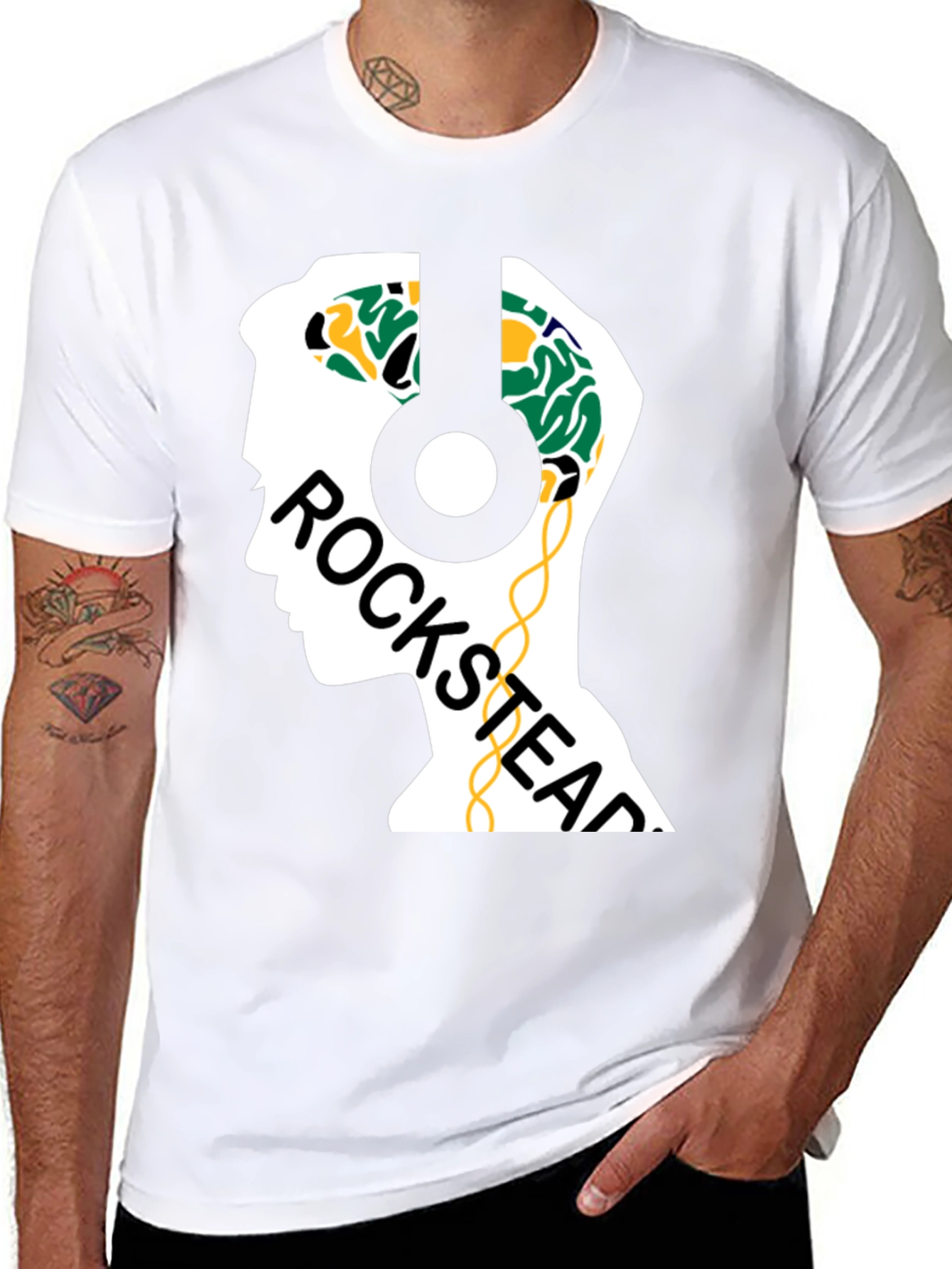 Rockstead T-Shirt - Brain Headphones Design