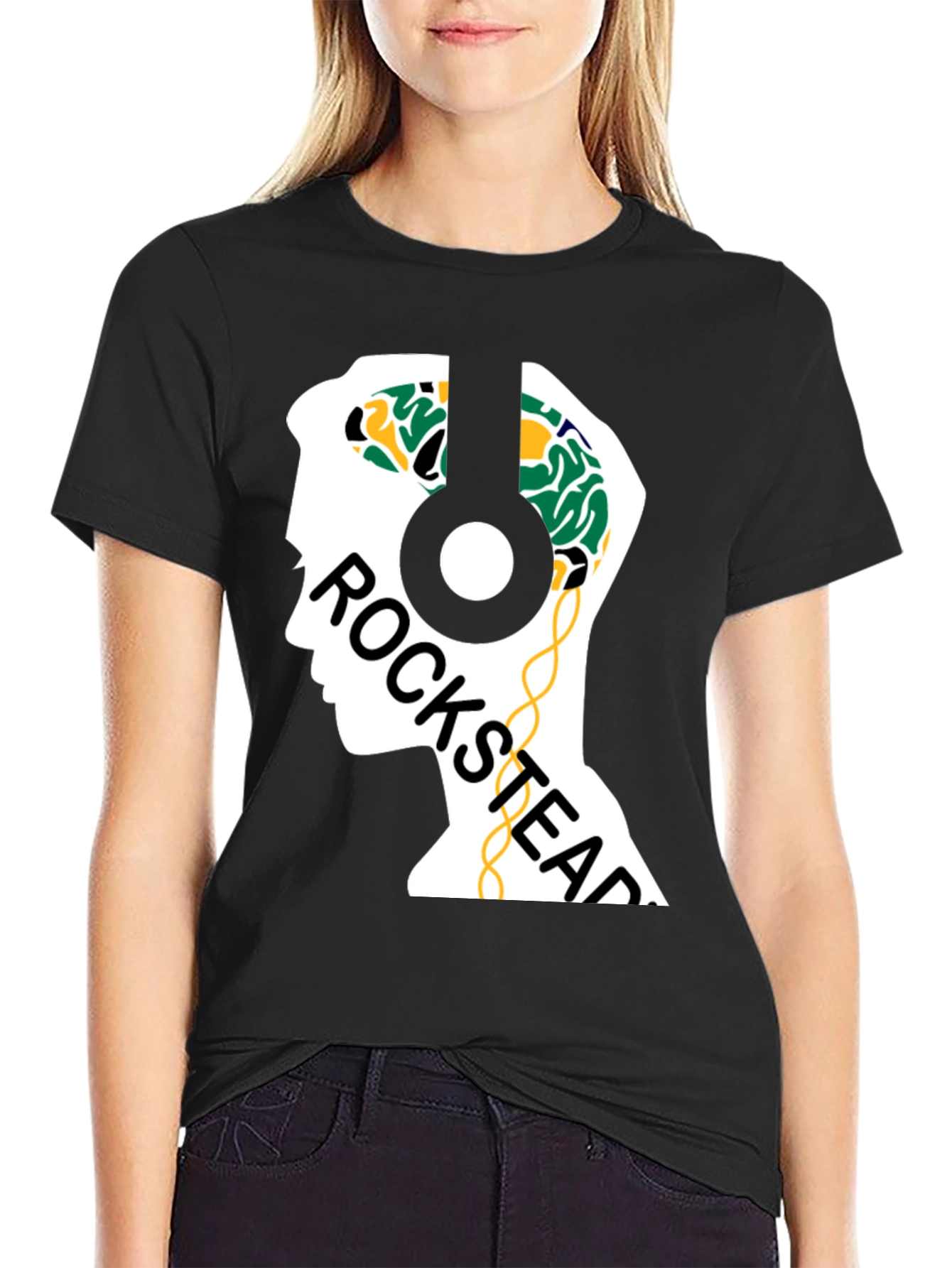 Rockstead T-Shirt - Brain Headphones Design