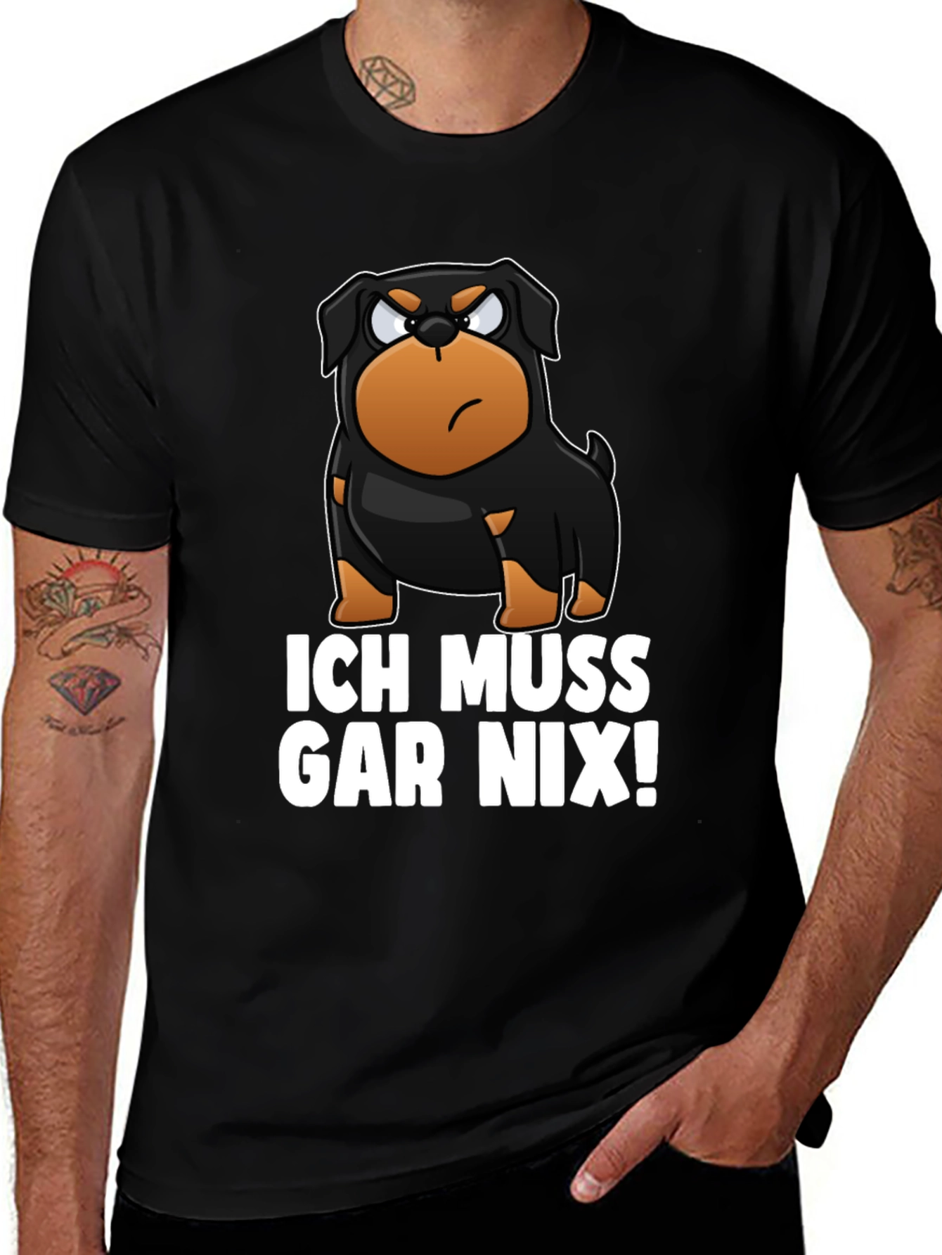 Ich Muss Gar Nix! Rottweiler Graphic T-Shirt