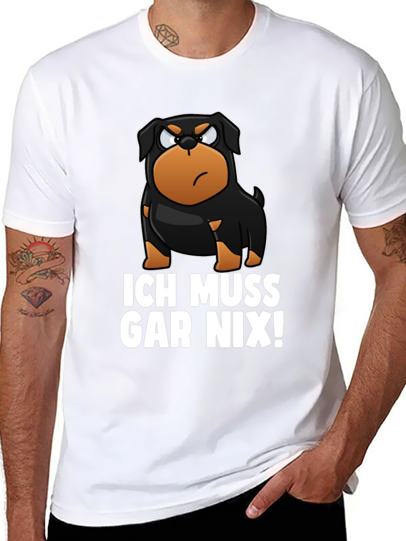 Ich Muss Gar Nix! Rottweiler Graphic T-Shirt
