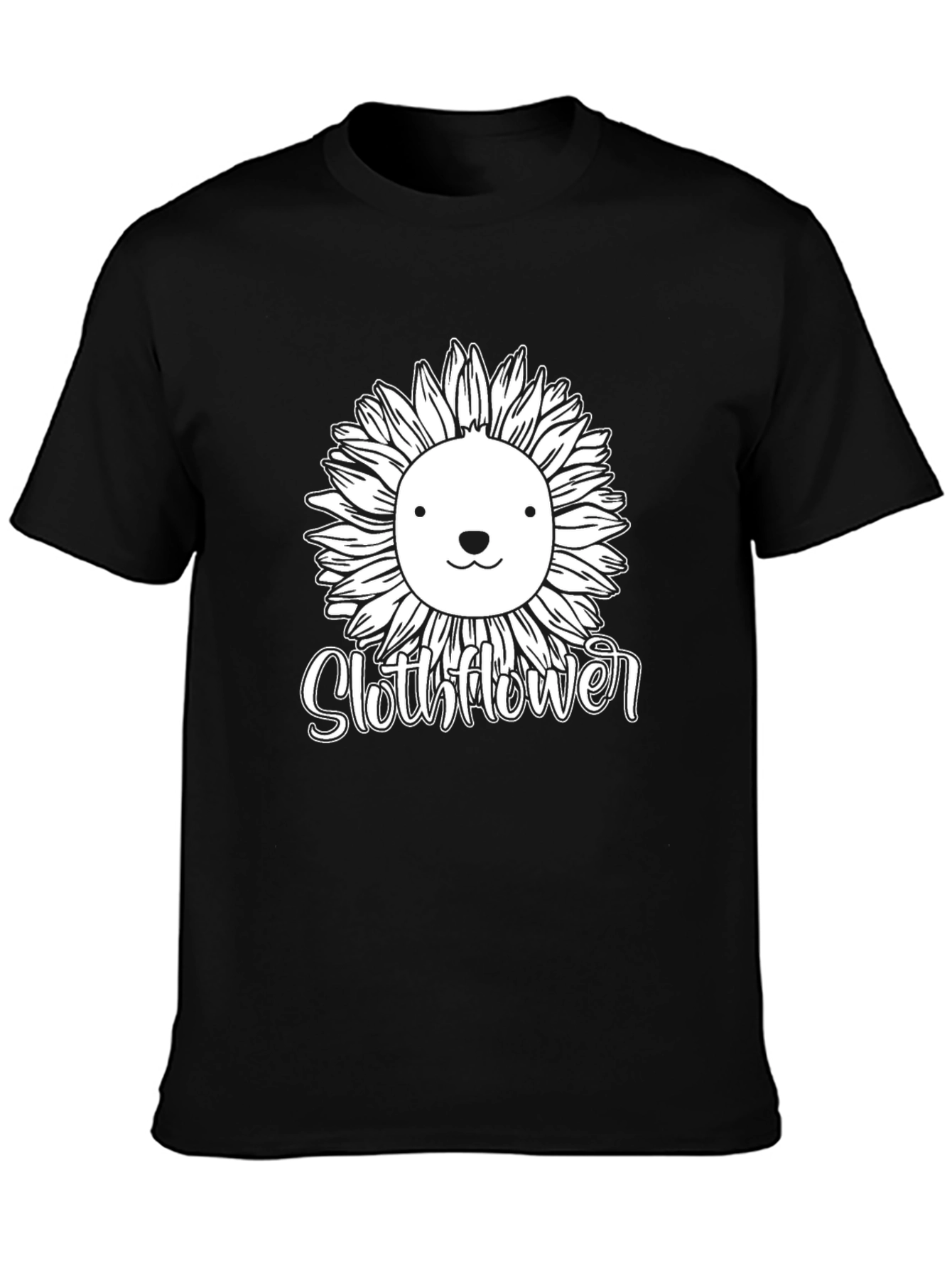Slothflower Graphic T-Shirt - Black