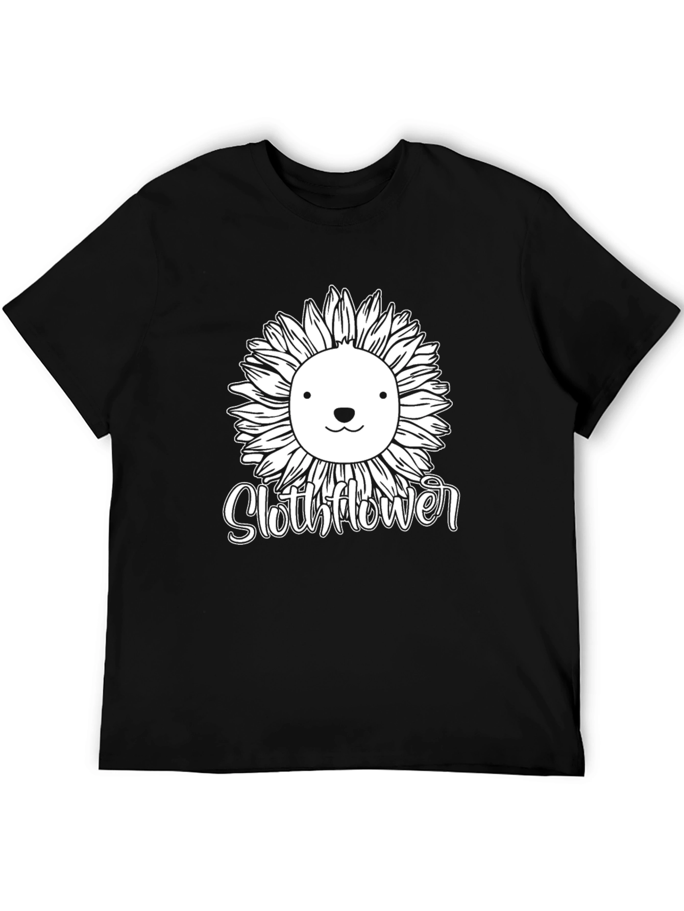 Slothflower Graphic T-Shirt - Black