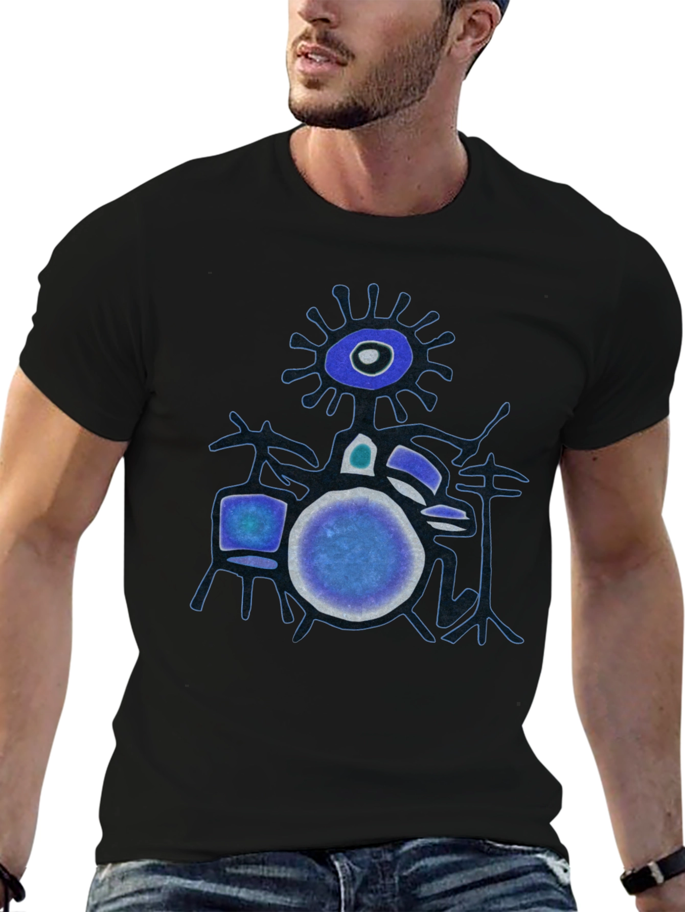 Abstract Drummer T-Shirt - Unique Graphic Tee