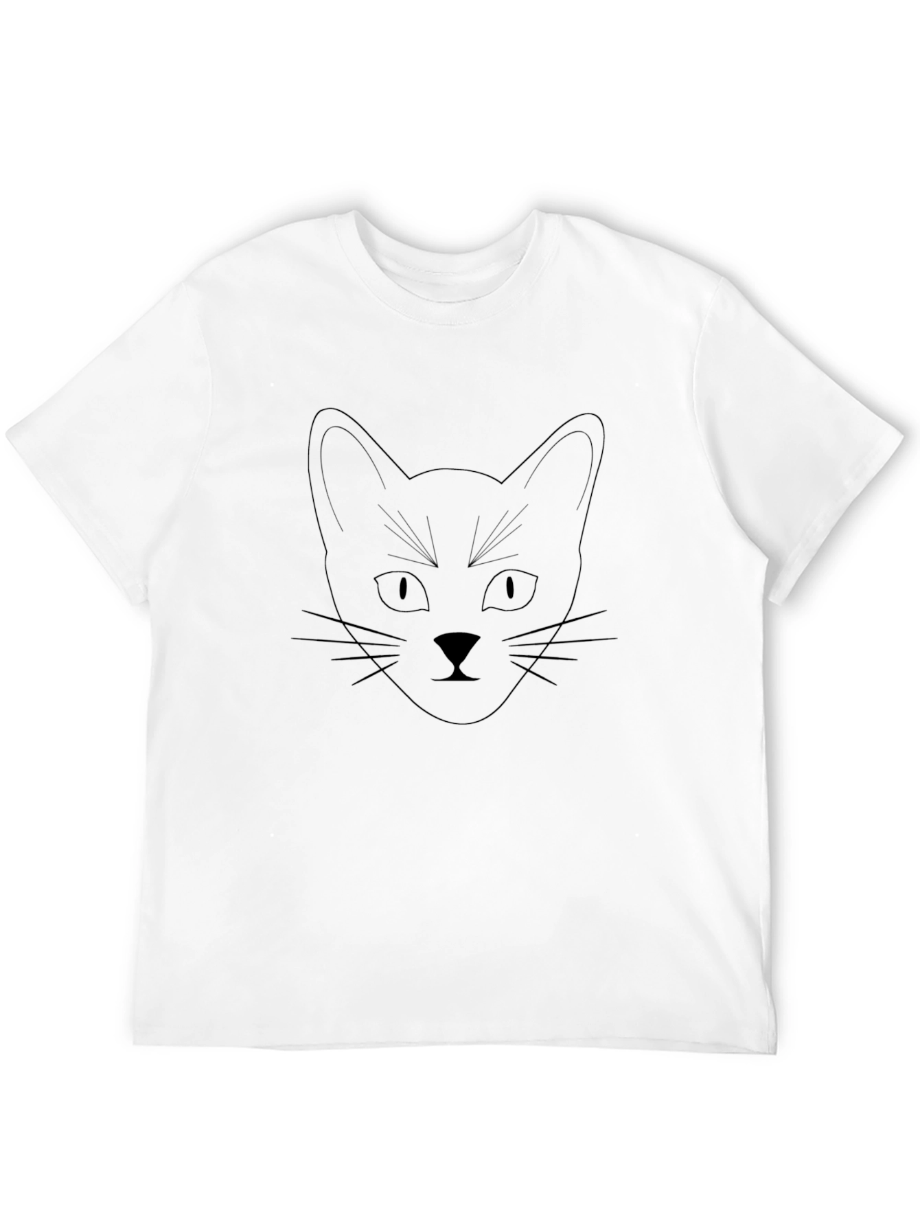 Mens Black Cat Outline Graphic Tee