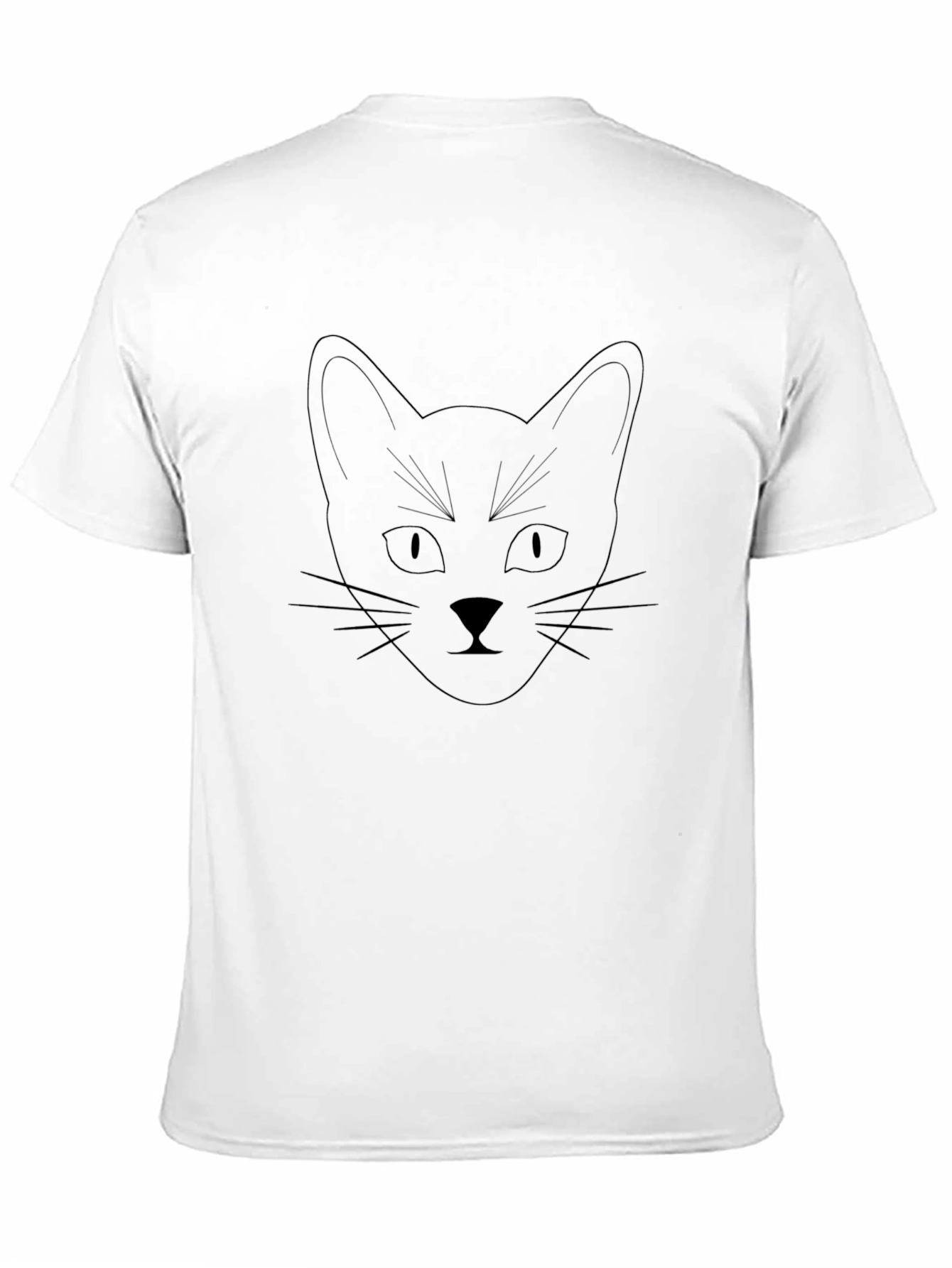 Mens Black Cat Outline Graphic Tee