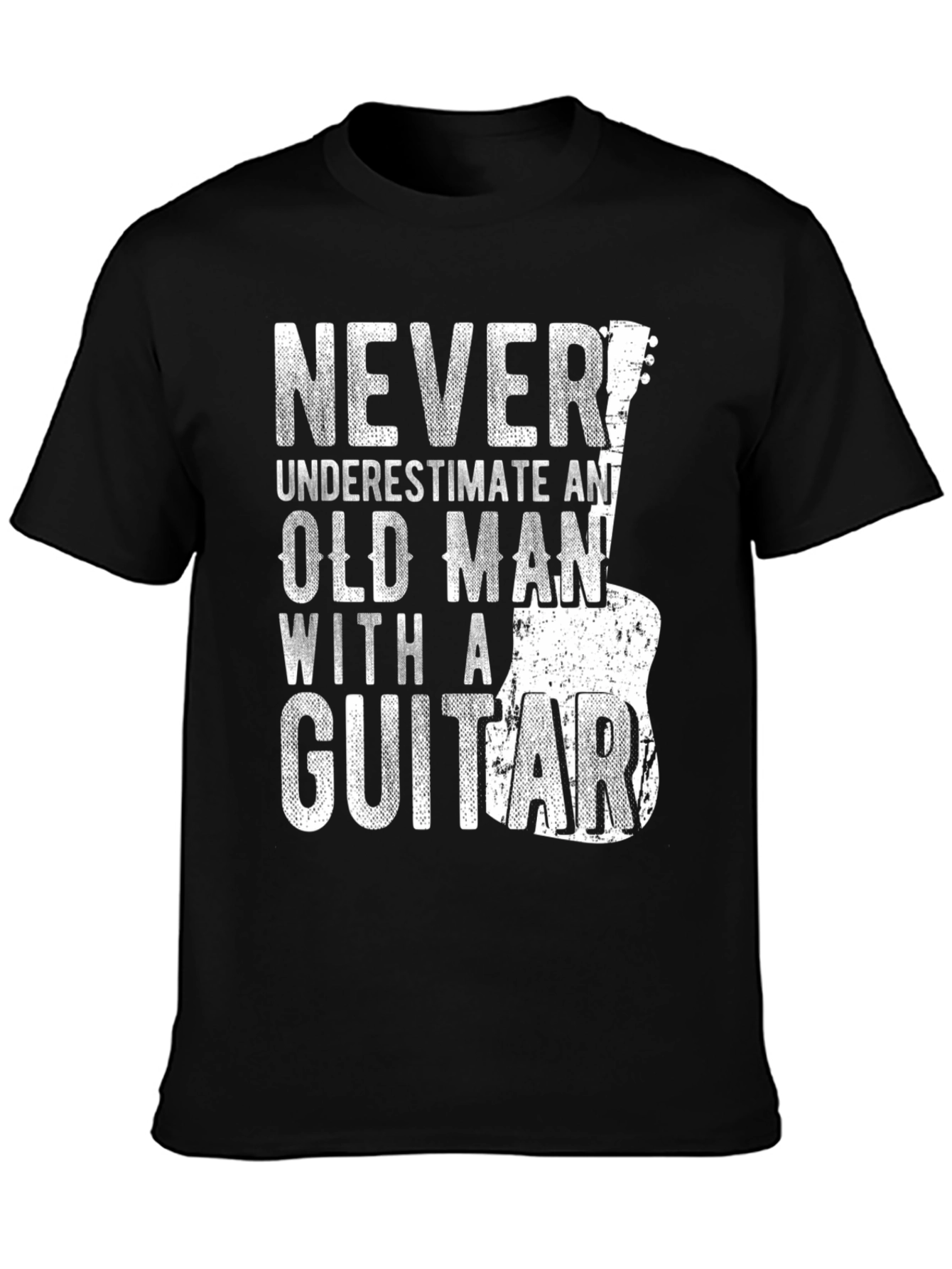 Never Underestimate Old Man with a Guitar T-Shirt