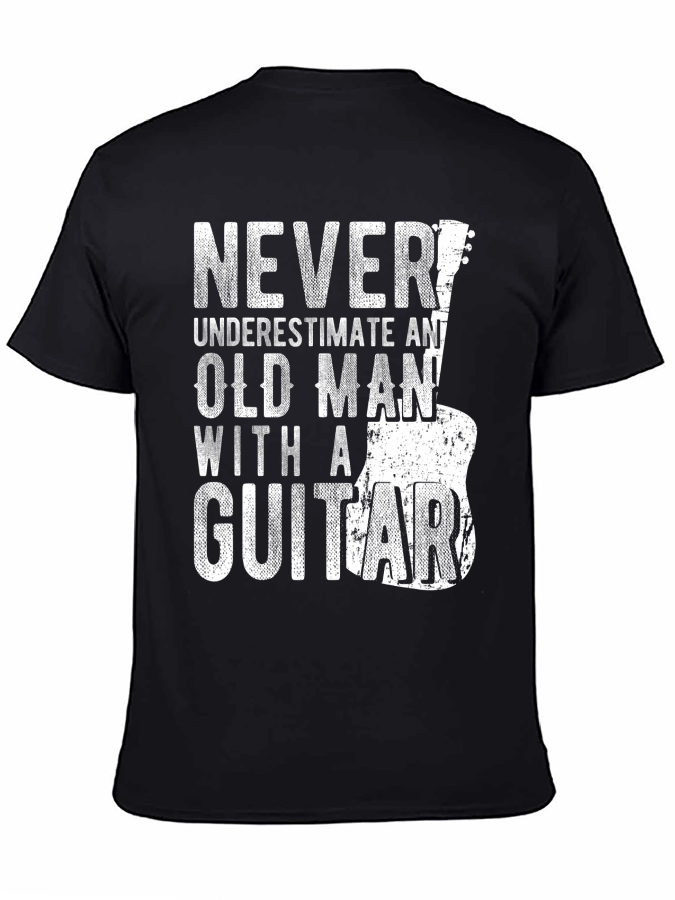 Never Underestimate Old Man with a Guitar T-Shirt