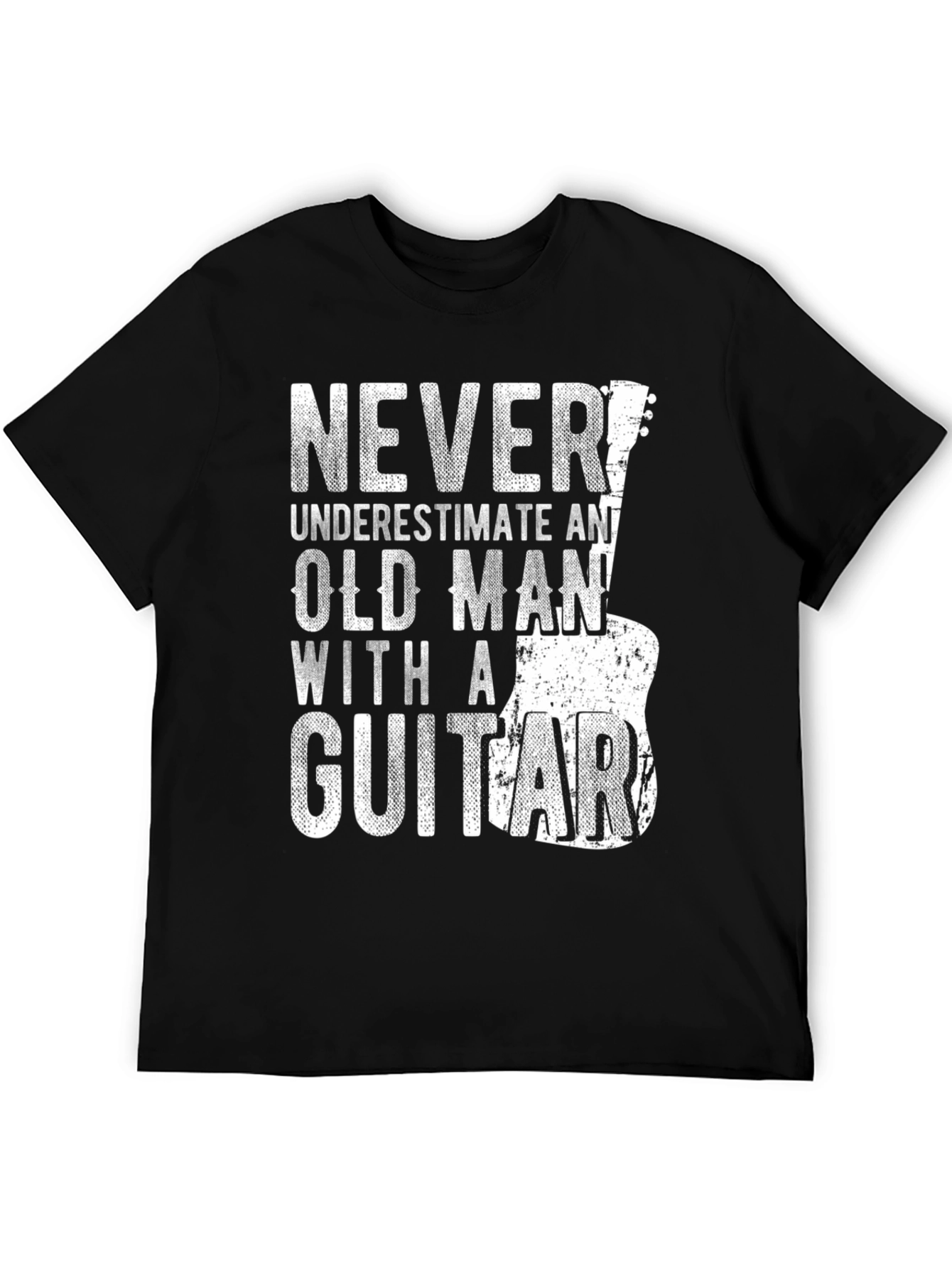Never Underestimate Old Man with a Guitar T-Shirt