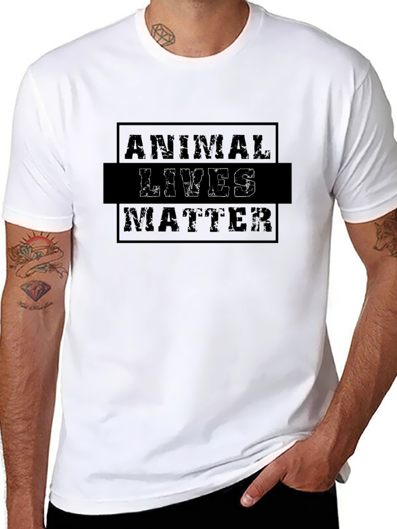 Animal Lives Matter Graphic Tee - Black Cotton T-Shirt