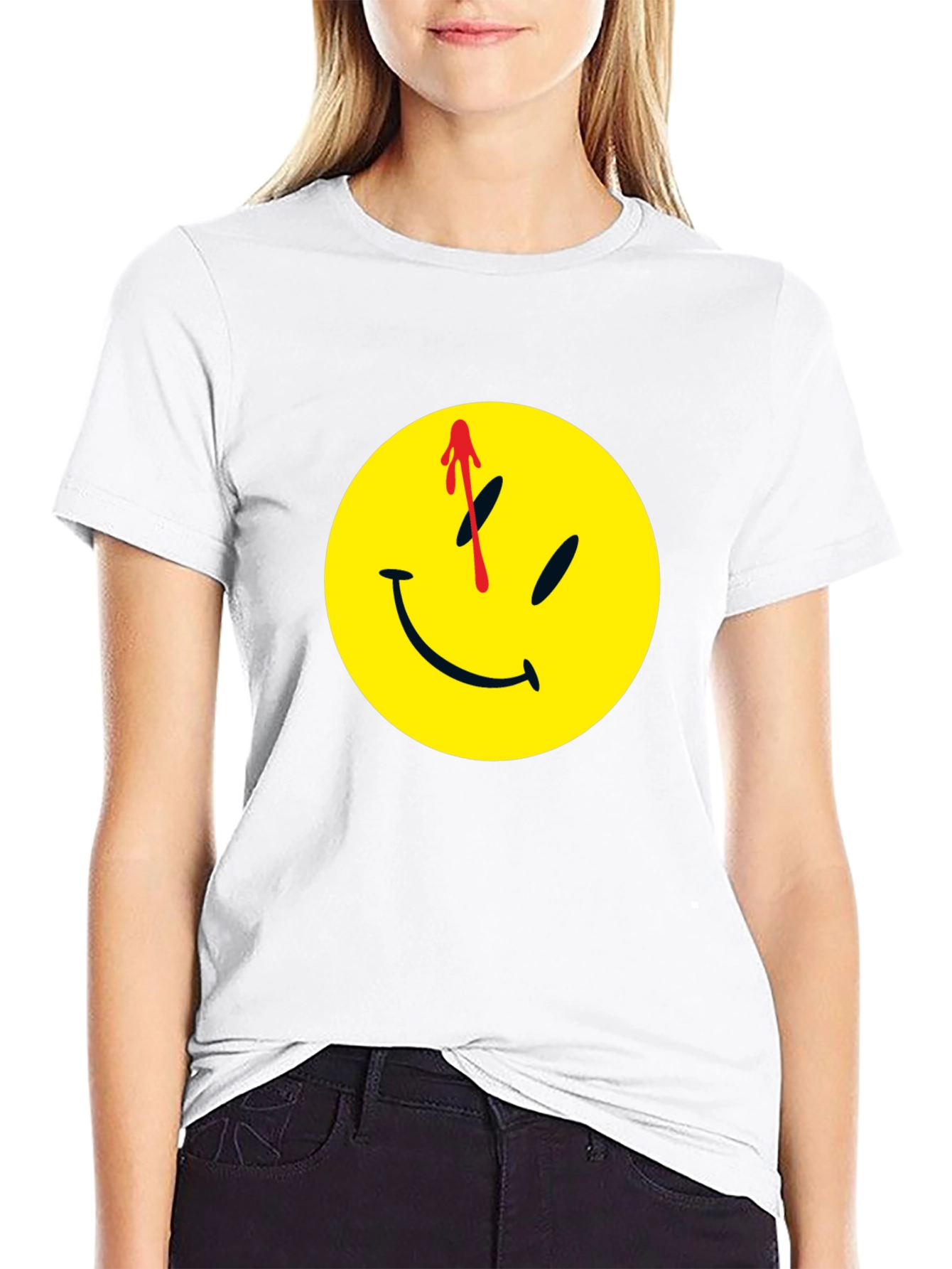 Watchmen Smiley Face Black T-Shirt