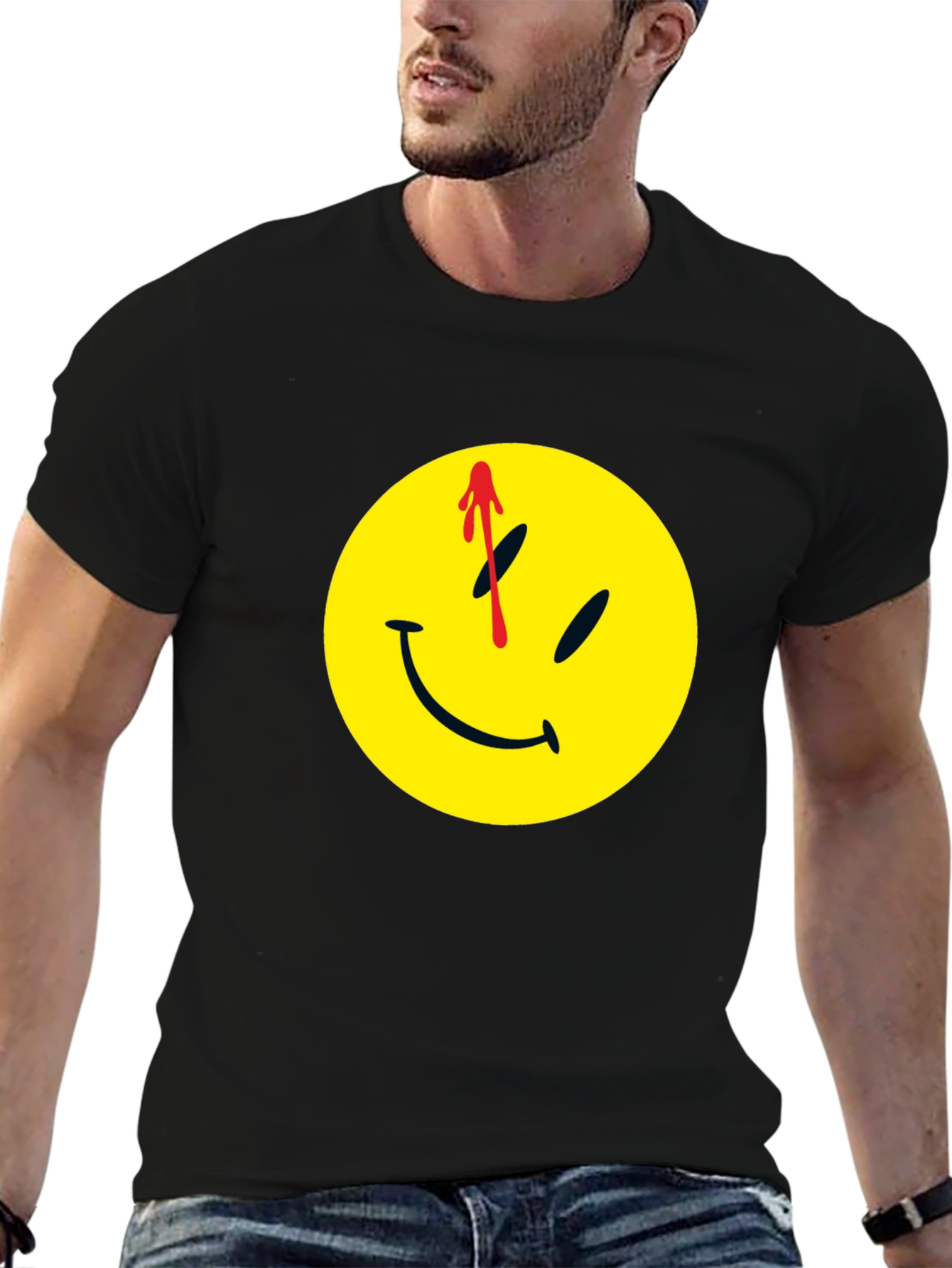 Watchmen Smiley Face Black T-Shirt