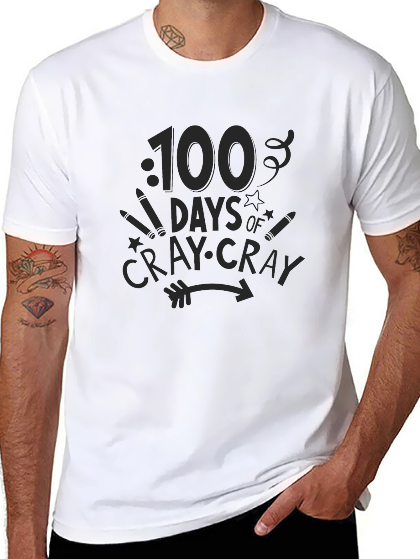 100 Days of Cray-Cray Black Graphic Tee