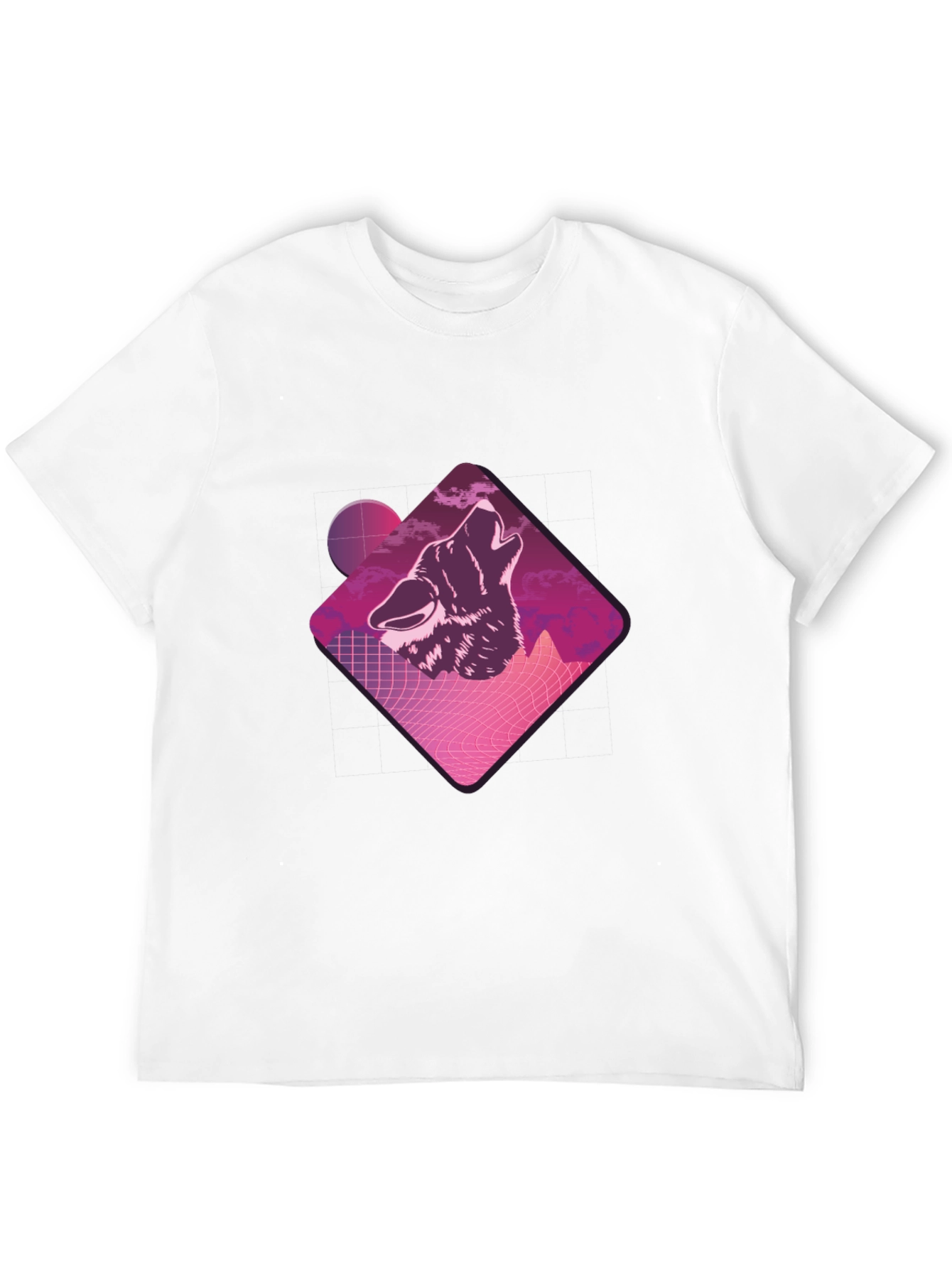 Retro Wolf Graphic Tee - Synthwave Design T-Shirt