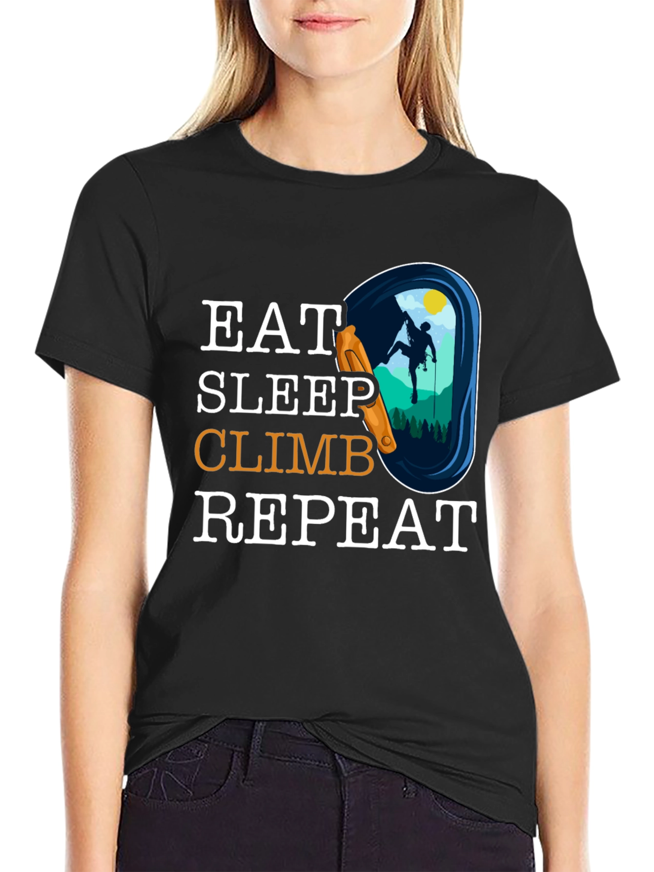 Eat Sleep Climb Repeat T-Shirt Climbing Graphic Tee