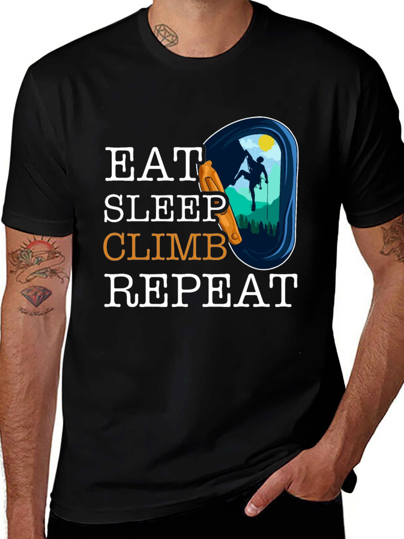 Eat Sleep Climb Repeat T-Shirt Climbing Graphic Tee