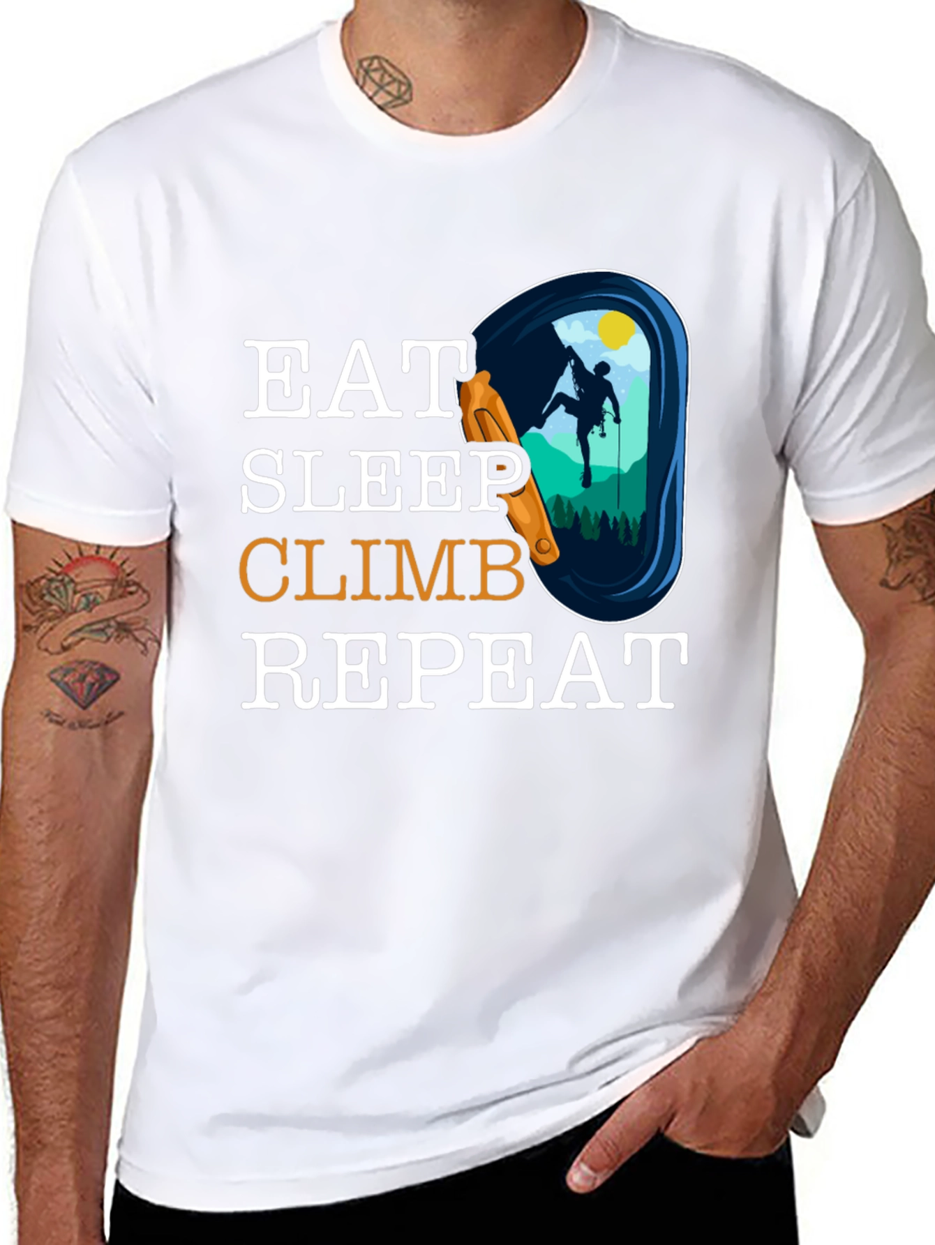Eat Sleep Climb Repeat T-Shirt Climbing Graphic Tee