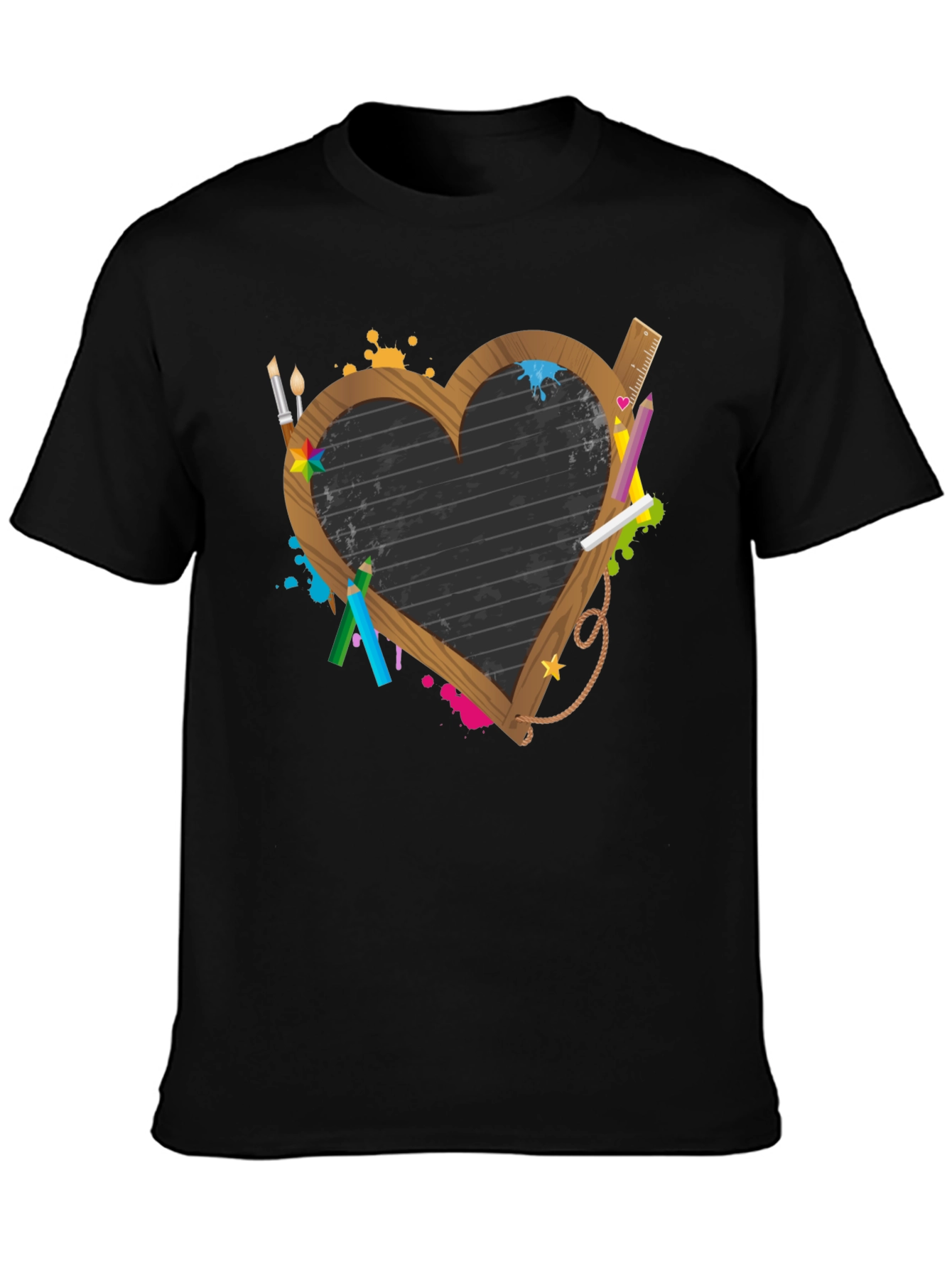 Heart Chalkboard Graphic Tee - Artsy Teacher Shirt