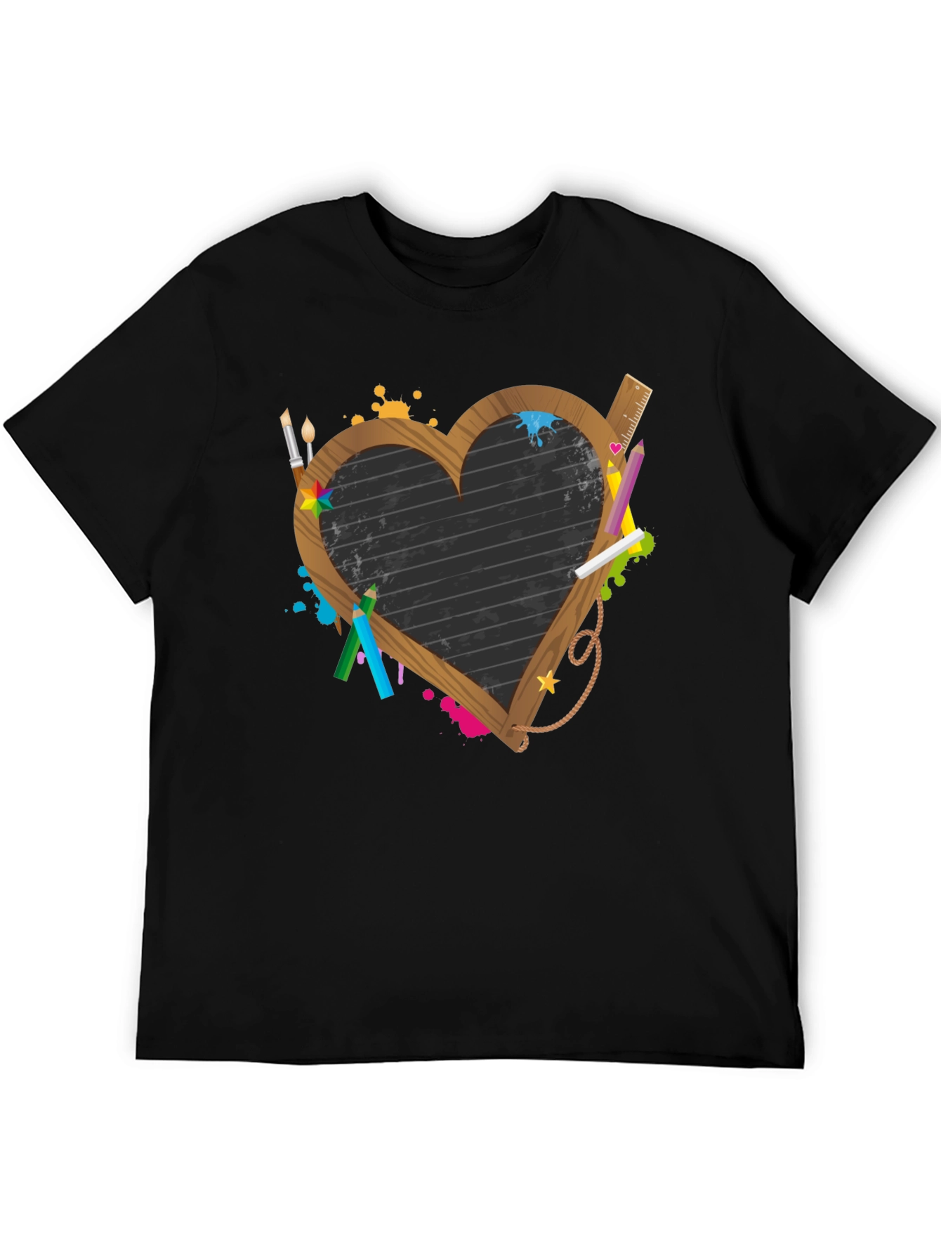 Heart Chalkboard Graphic Tee - Artsy Teacher Shirt