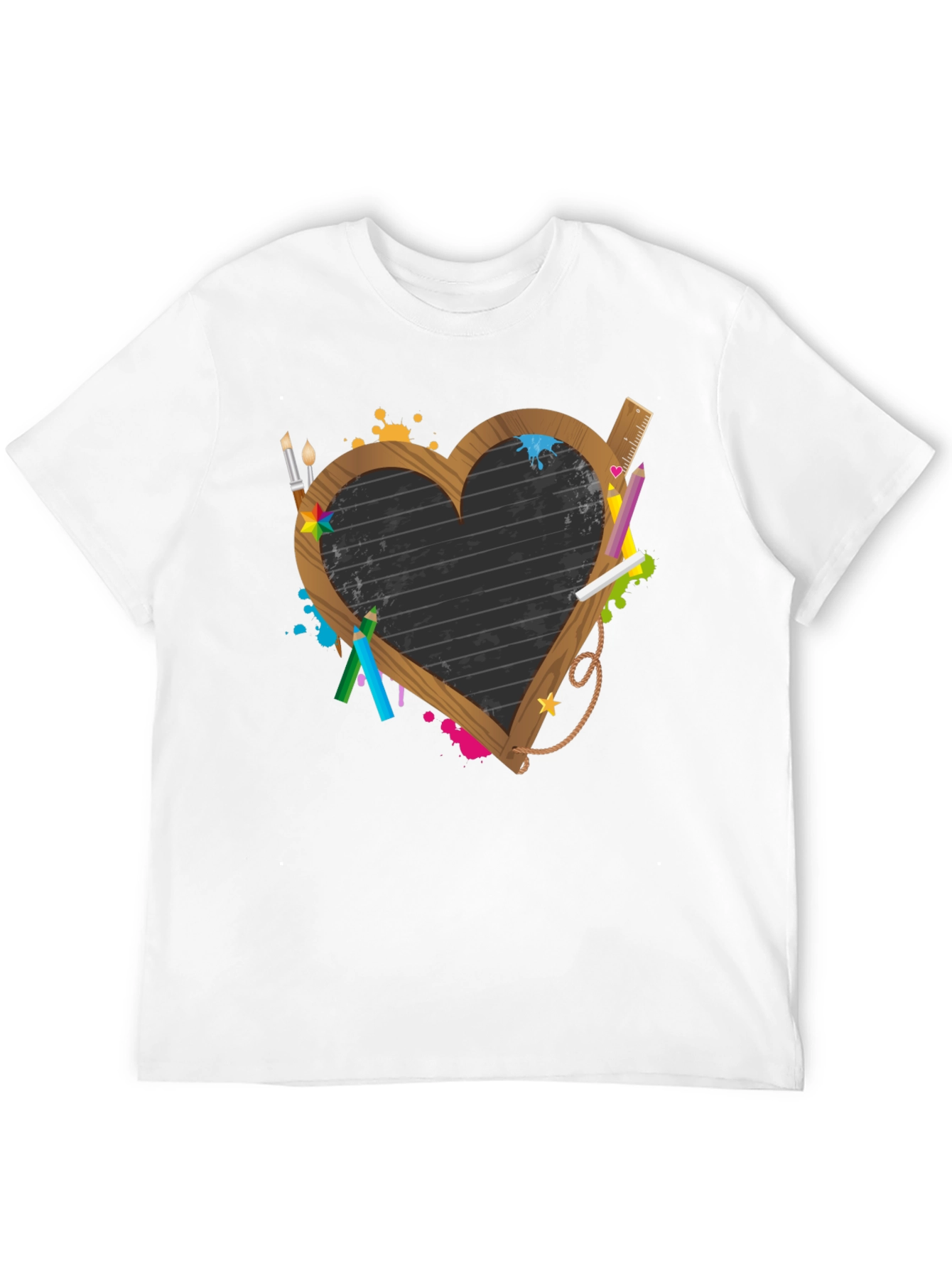 Heart Chalkboard Graphic Tee - Artsy Teacher Shirt