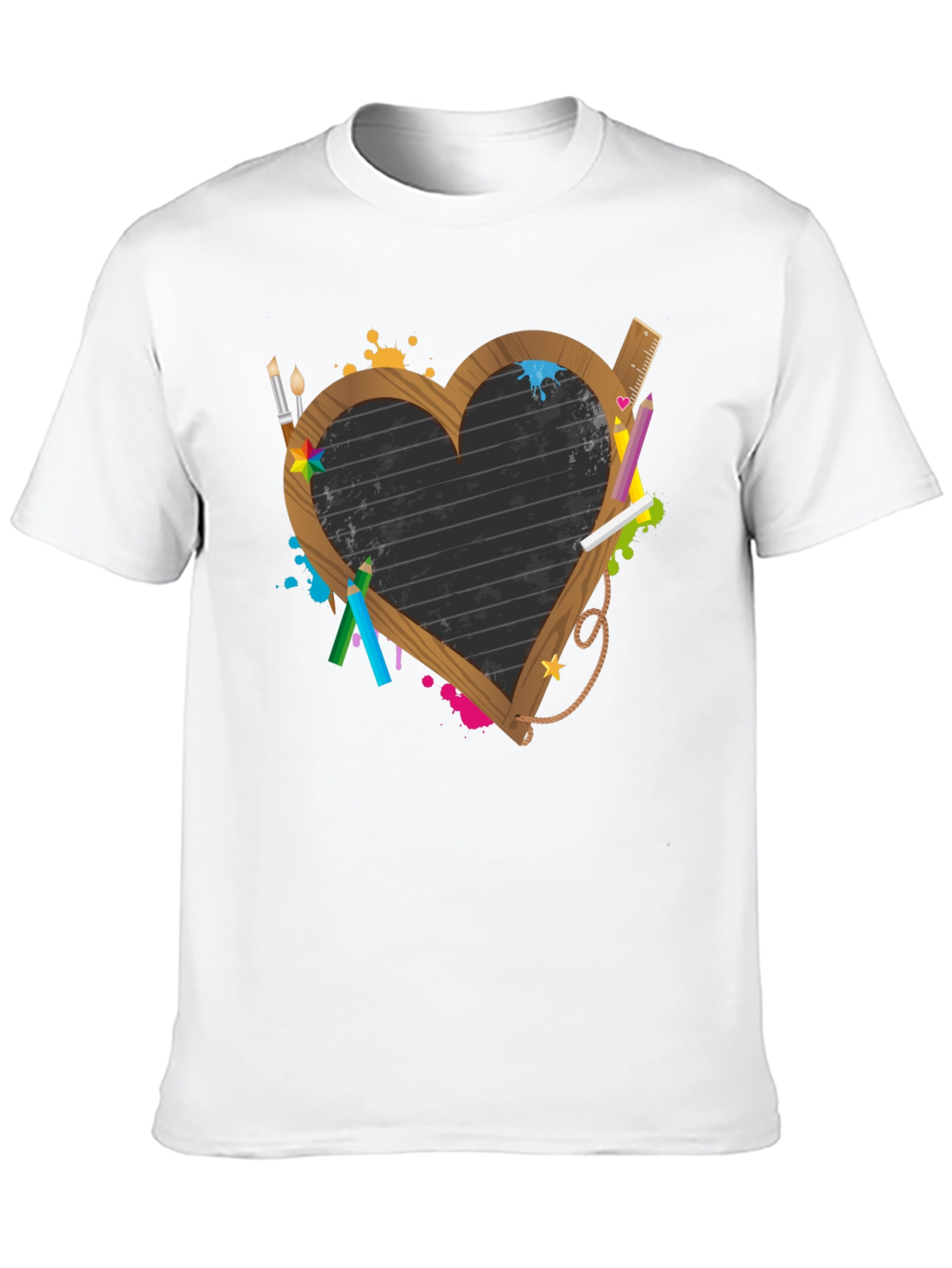 Heart Chalkboard Graphic Tee - Artsy Teacher Shirt