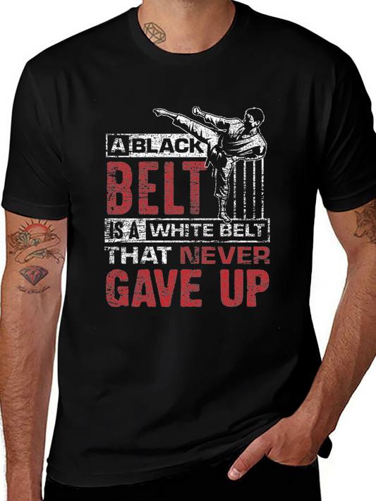 Black Belt Karate Graphic Tee - Never Give Up