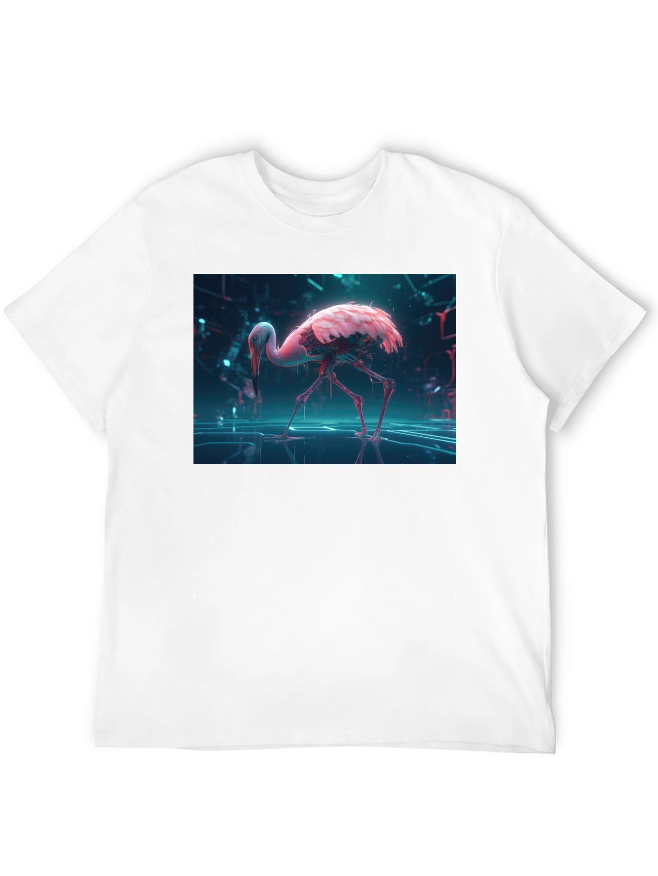 Cyberpunk Flamingo Graphic Tee - Unique Design
