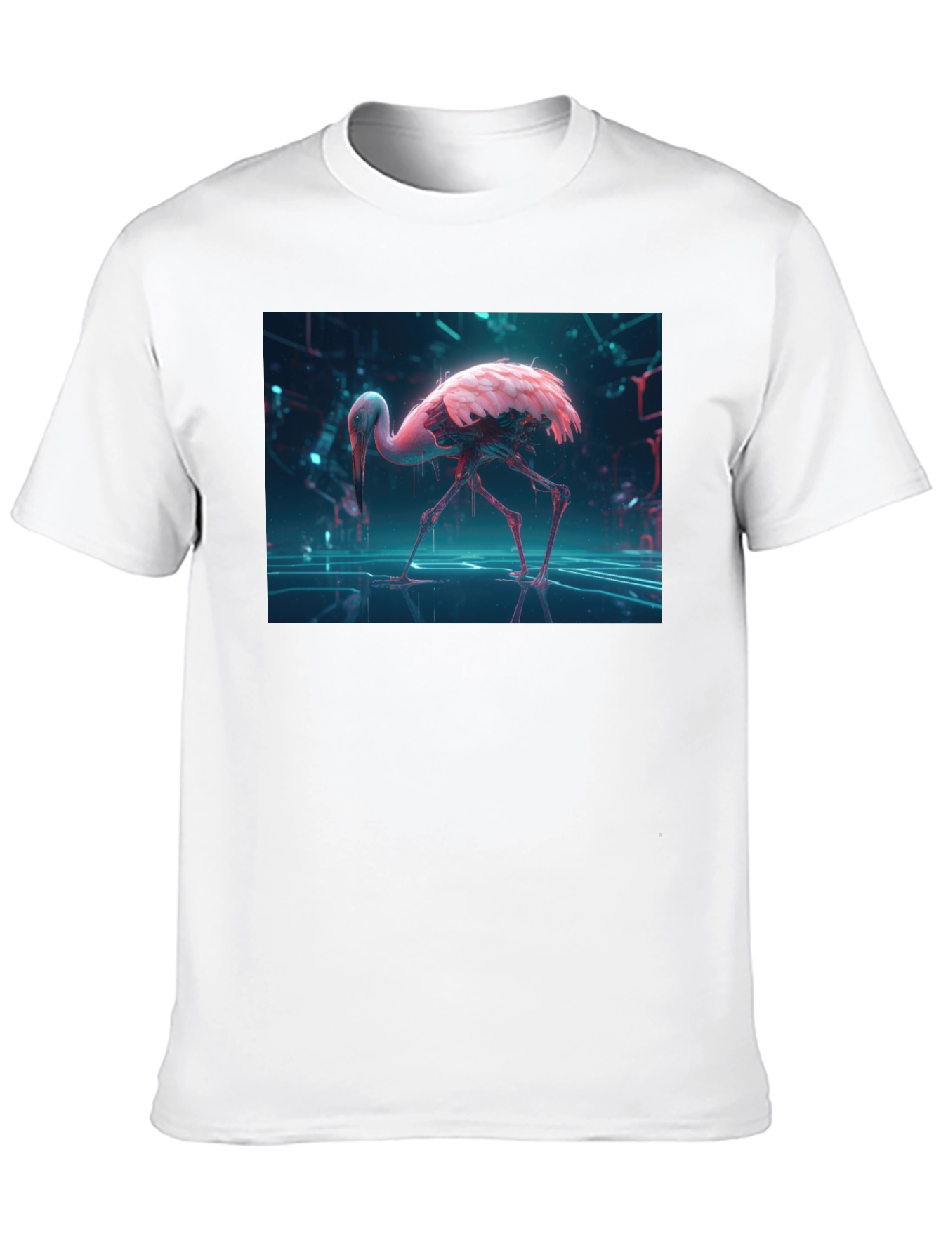 Cyberpunk Flamingo Graphic Tee - Unique Design