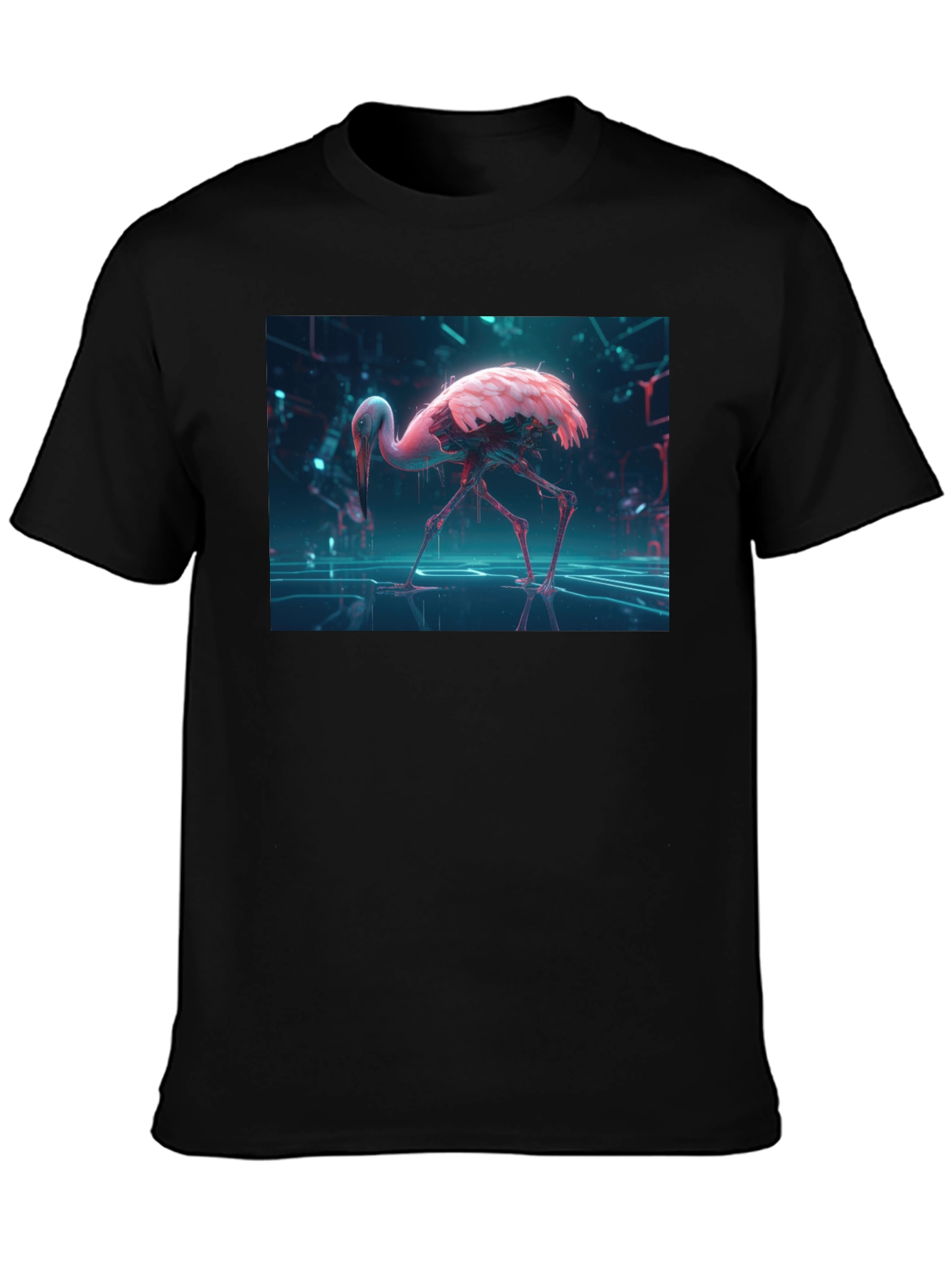 Cyberpunk Flamingo Graphic Tee - Unique Design