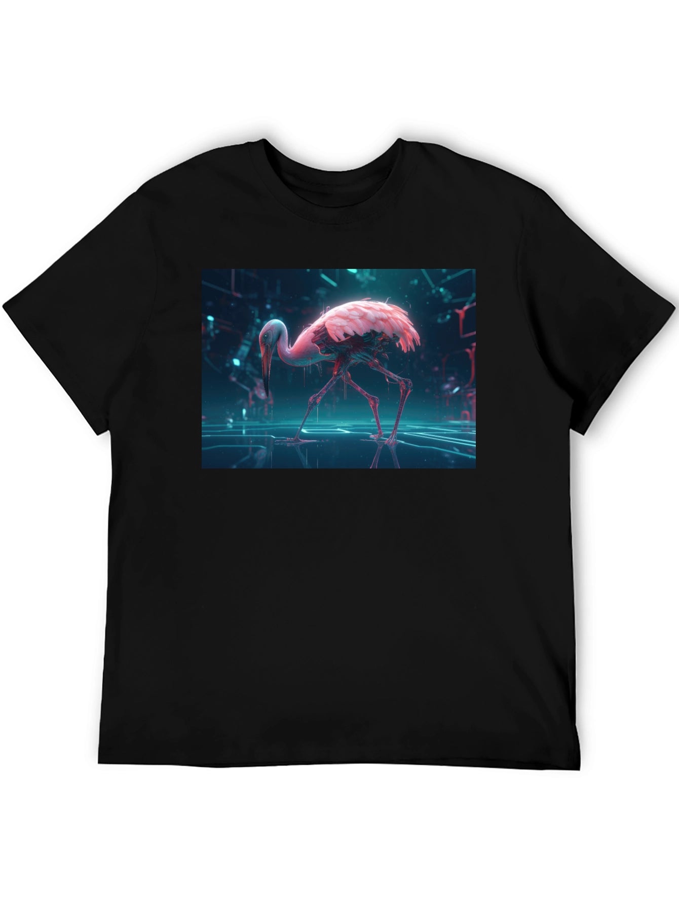 Cyberpunk Flamingo Graphic Tee - Unique Design
