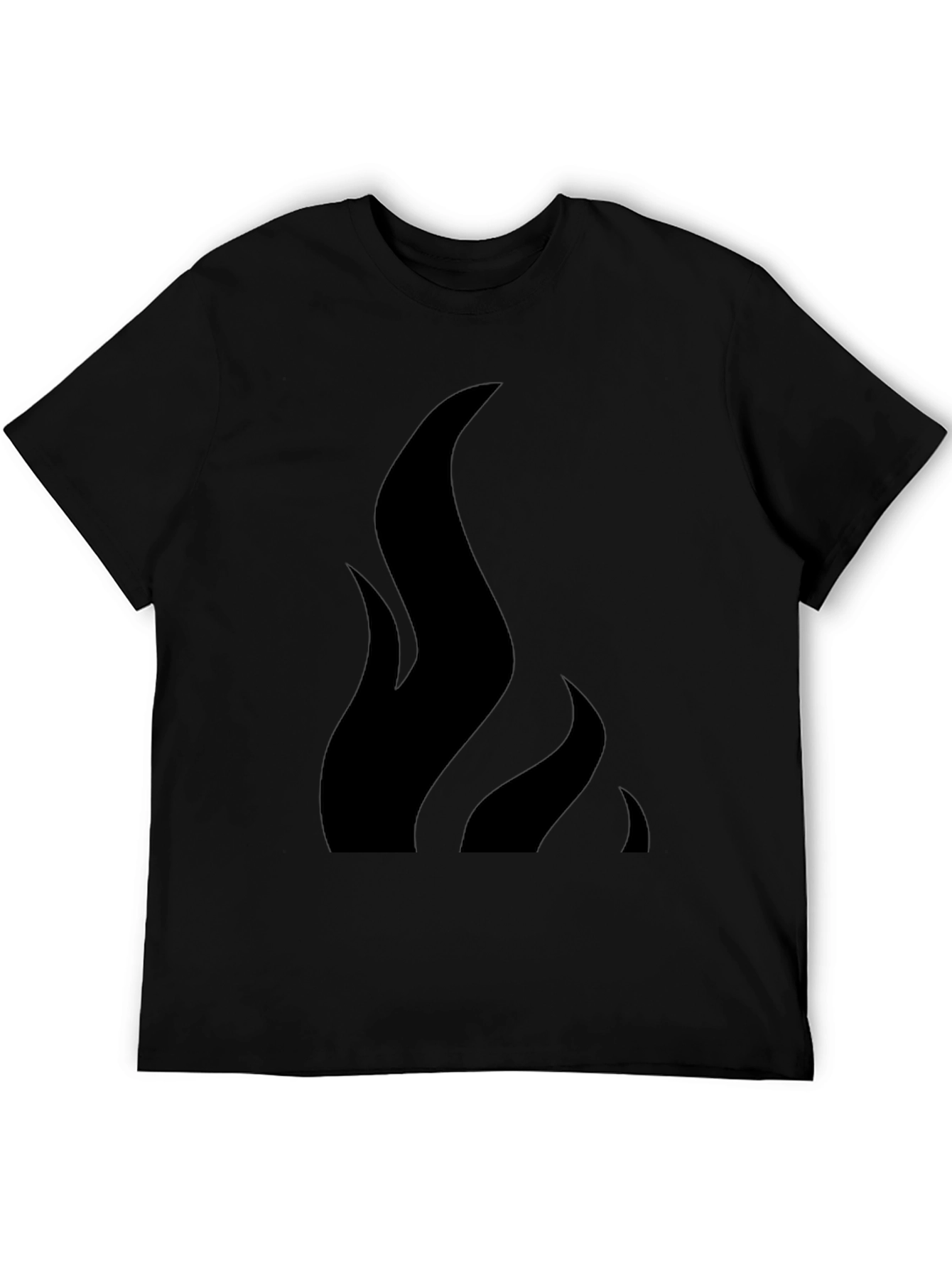 Mens Black Flame Graphic Tee - Casual Style