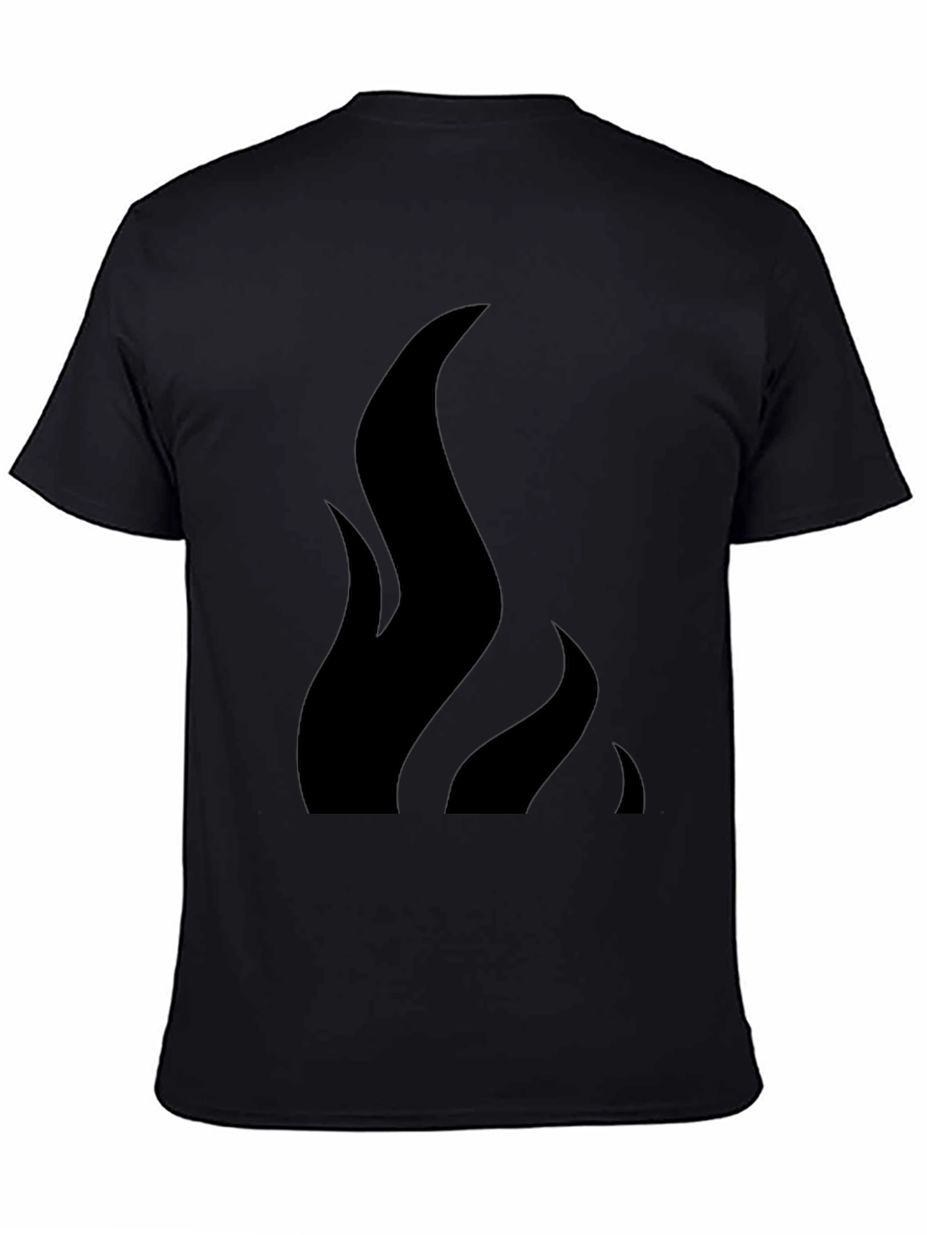 Mens Black Flame Graphic Tee - Casual Style