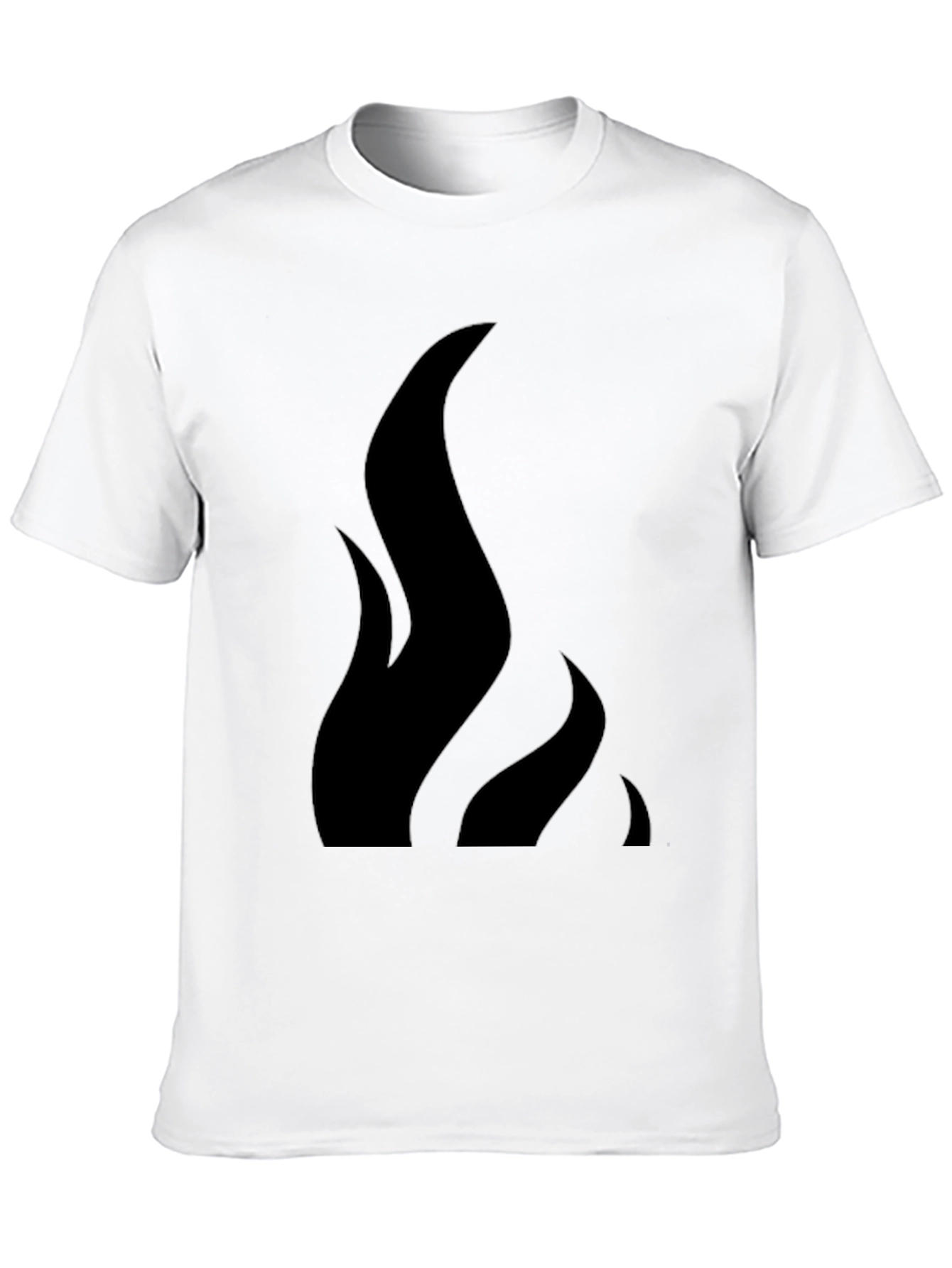 Mens Black Flame Graphic Tee - Casual Style
