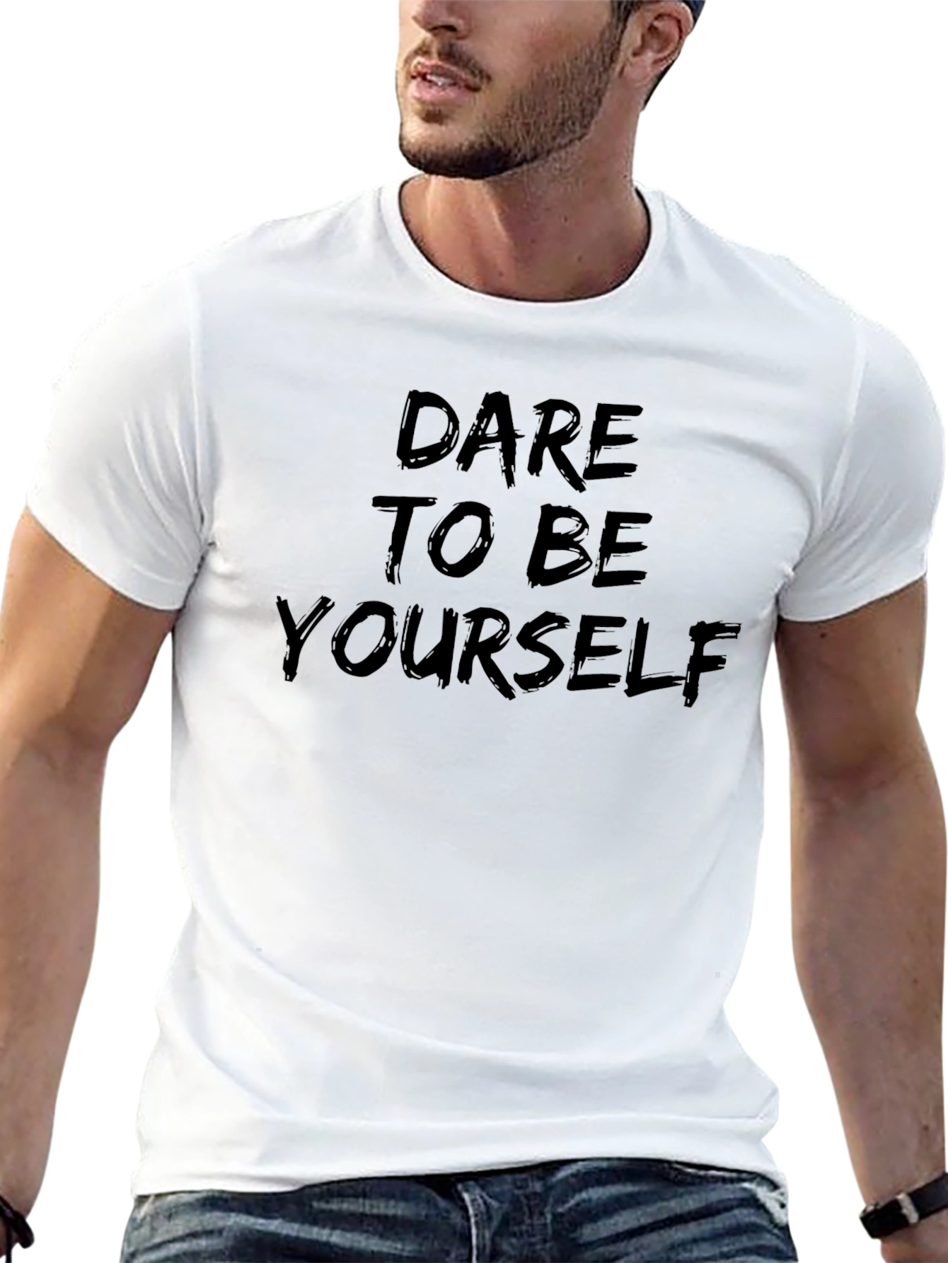 Dare To Be Yourself Graphic Black T-Shirt