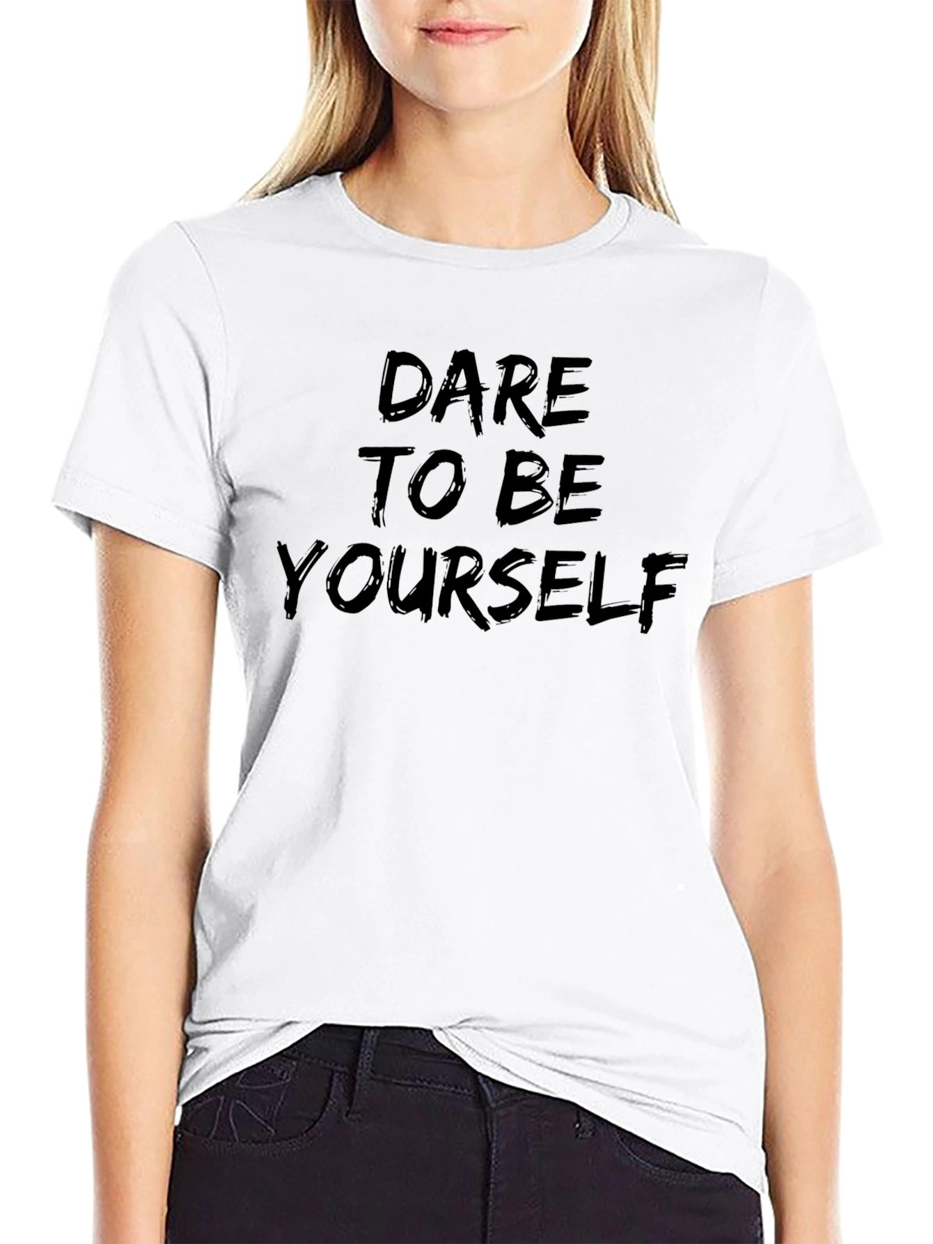 Dare To Be Yourself Graphic Black T-Shirt