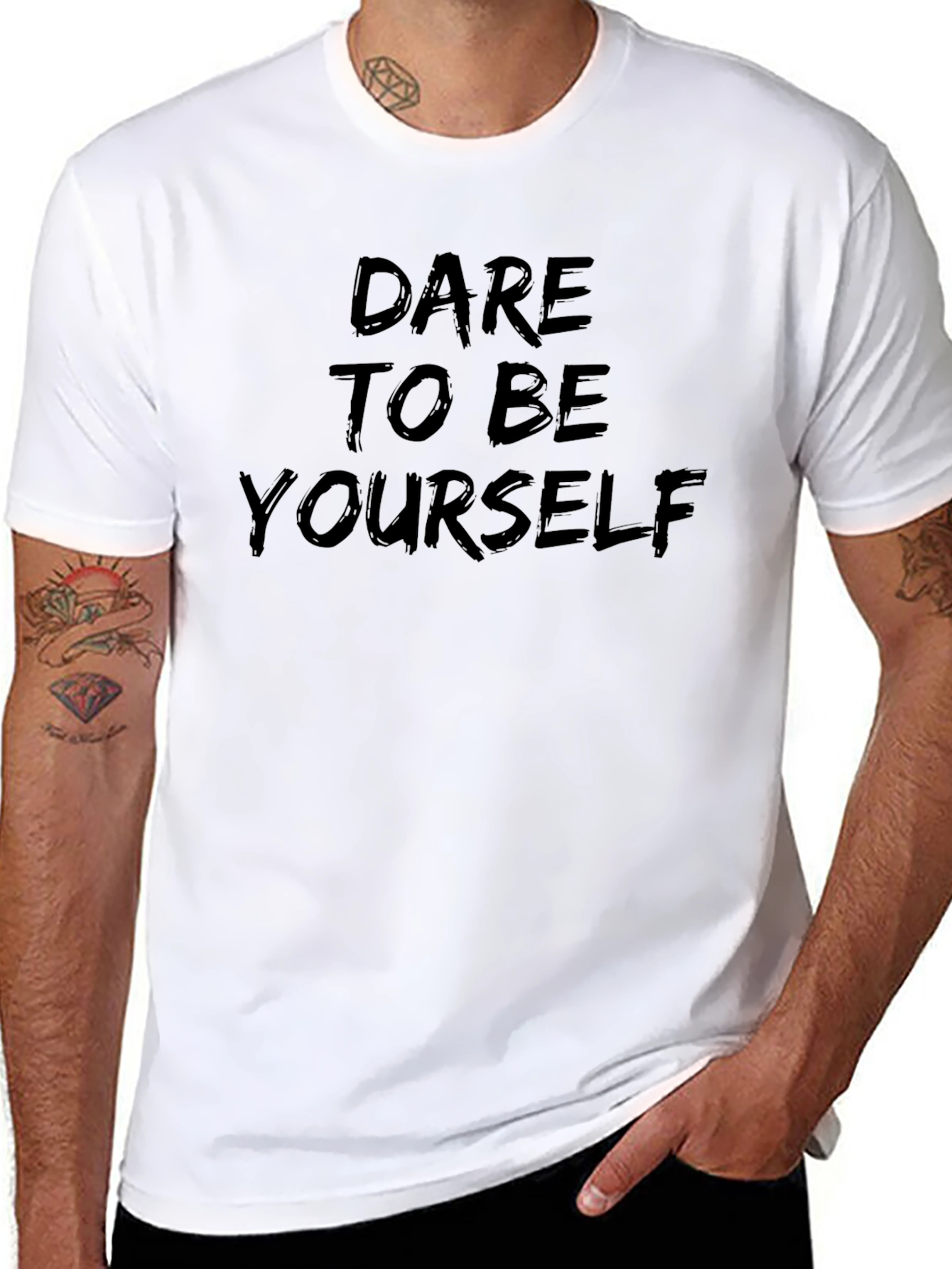 Dare To Be Yourself Graphic Black T-Shirt