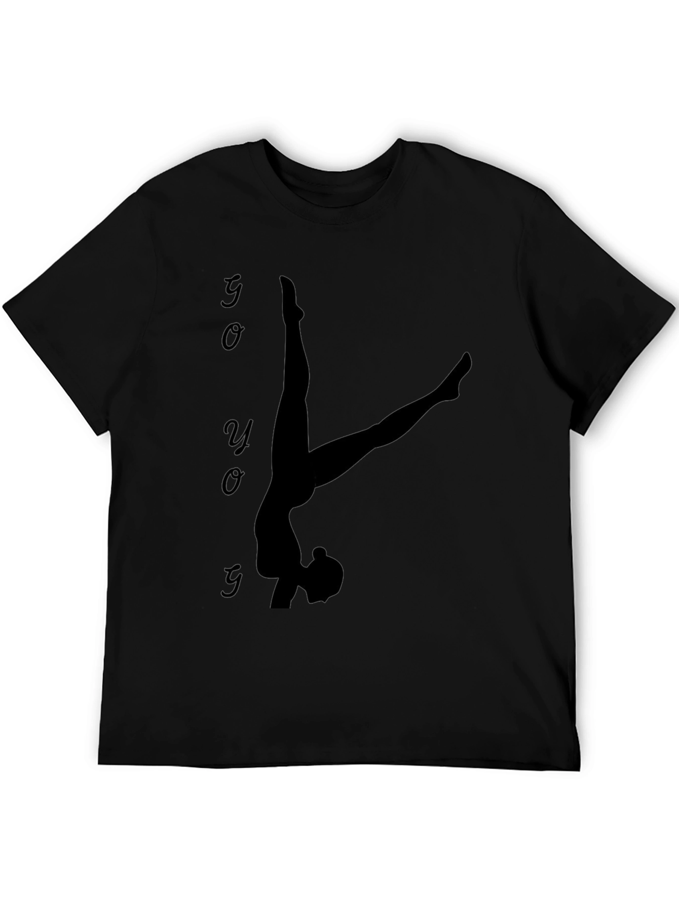Yoga Silhouette Graphic Tee - Black Cotton Blend