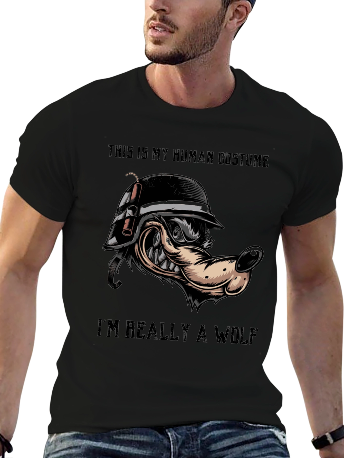 Human Costume Wolf T-Shirt