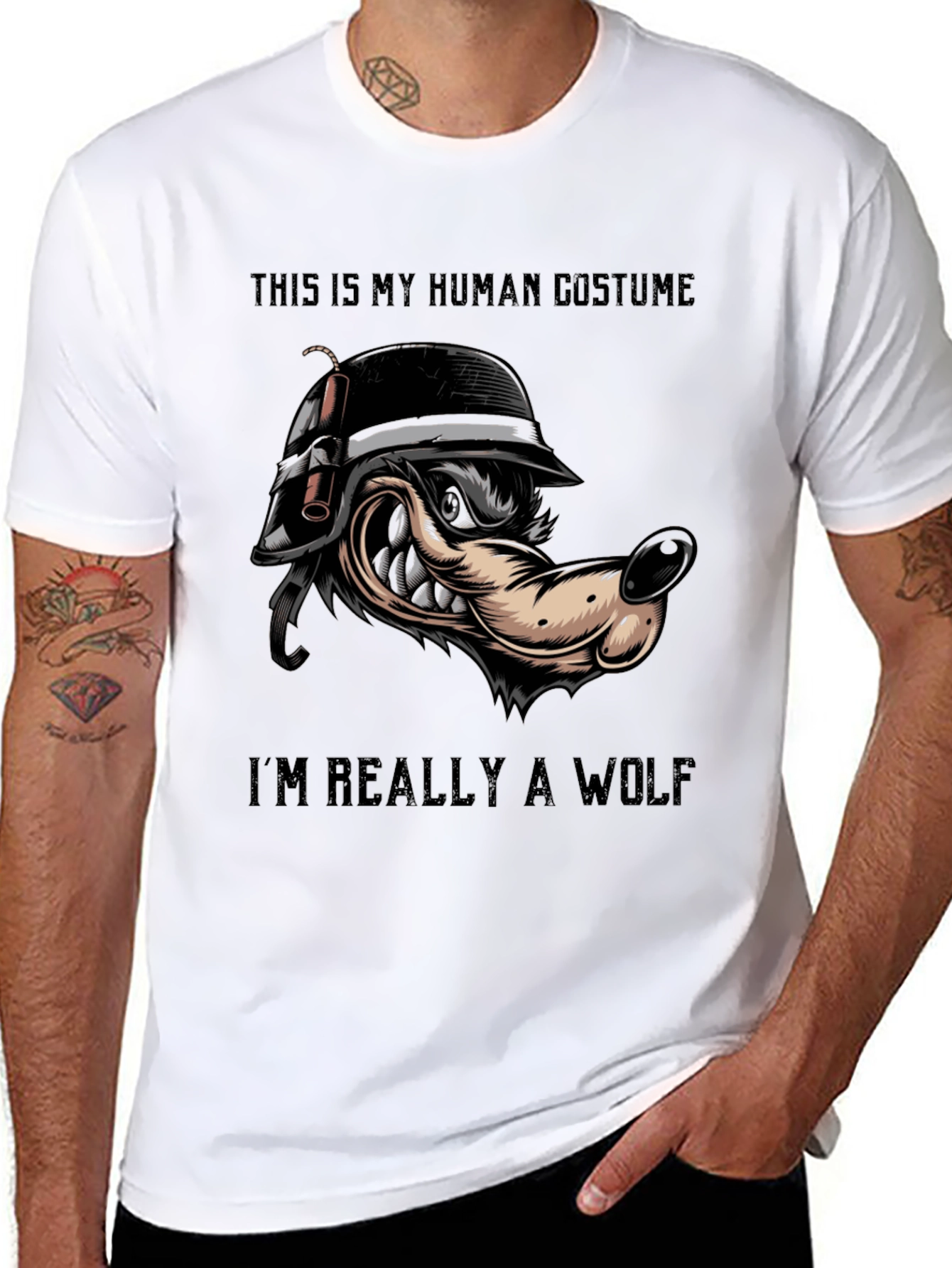 Human Costume Wolf T-Shirt