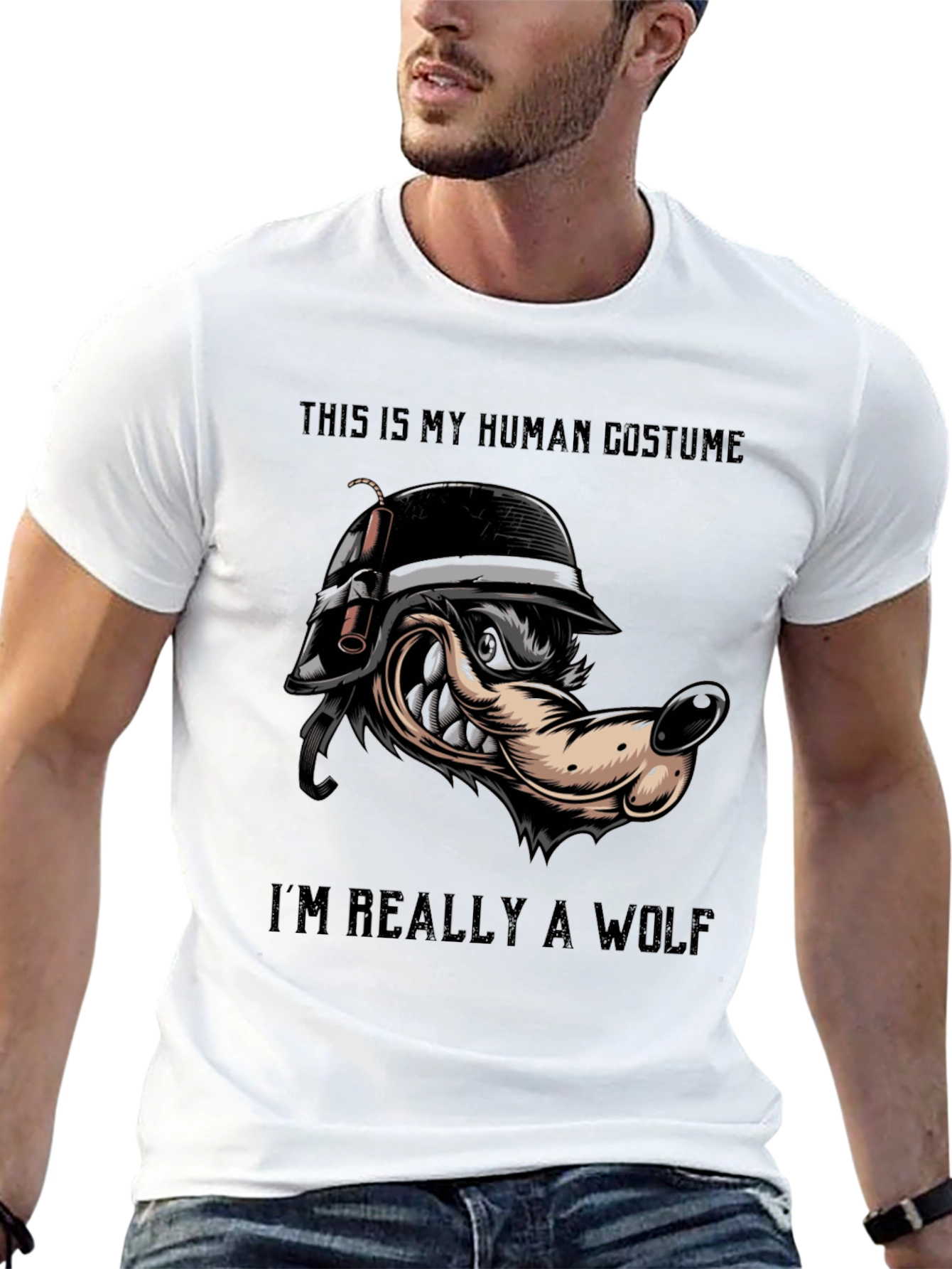 Human Costume Wolf T-Shirt