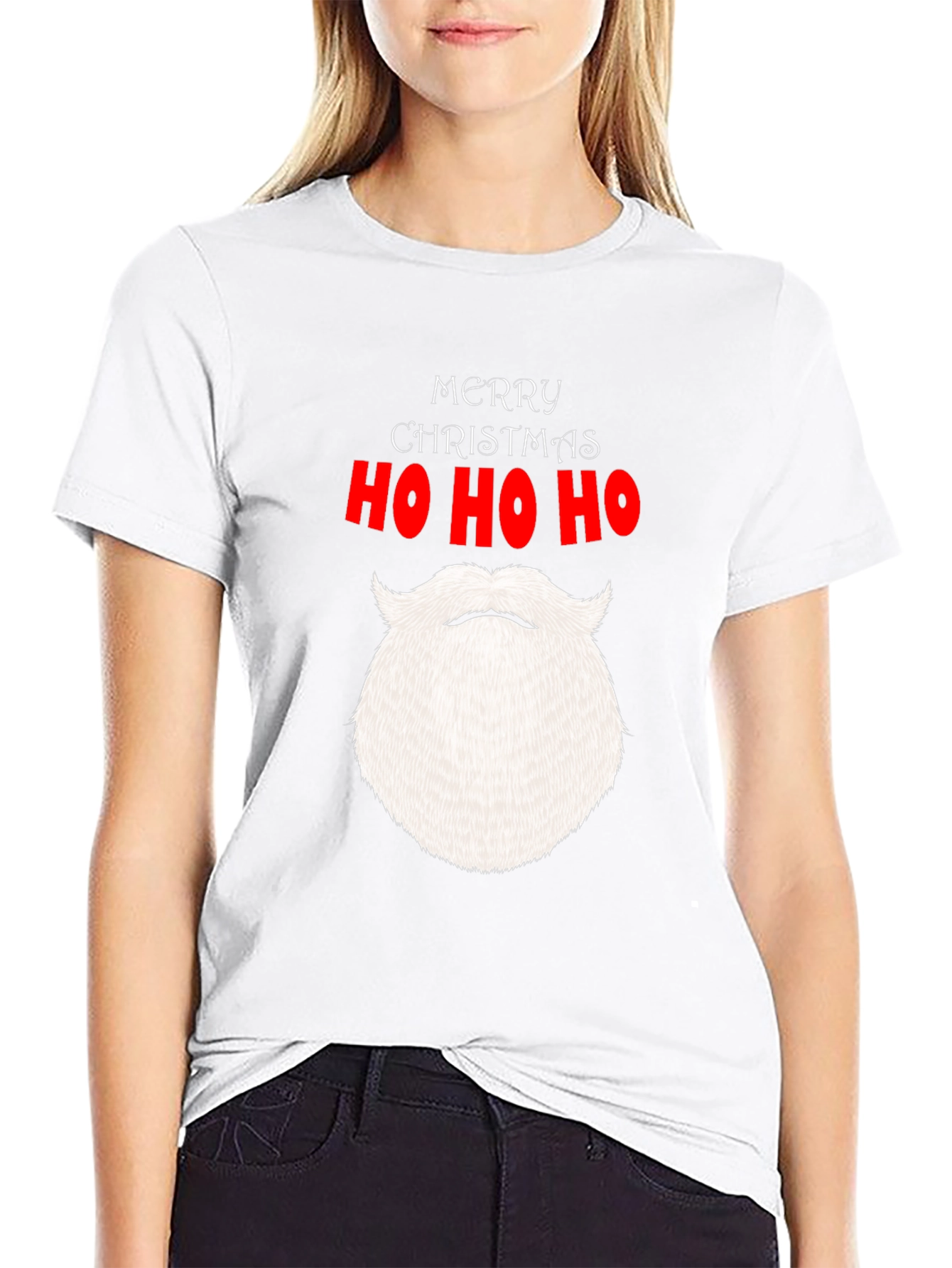 Festive Christmas Santa Beard Graphic Tee